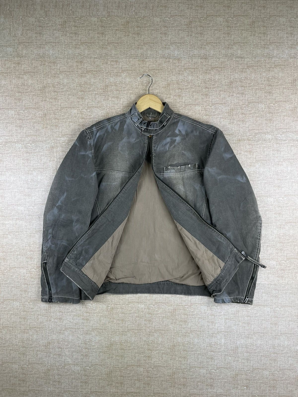 Vintage ALLIX DESIGN Japanese Brand Acid Wash Grey Jacket