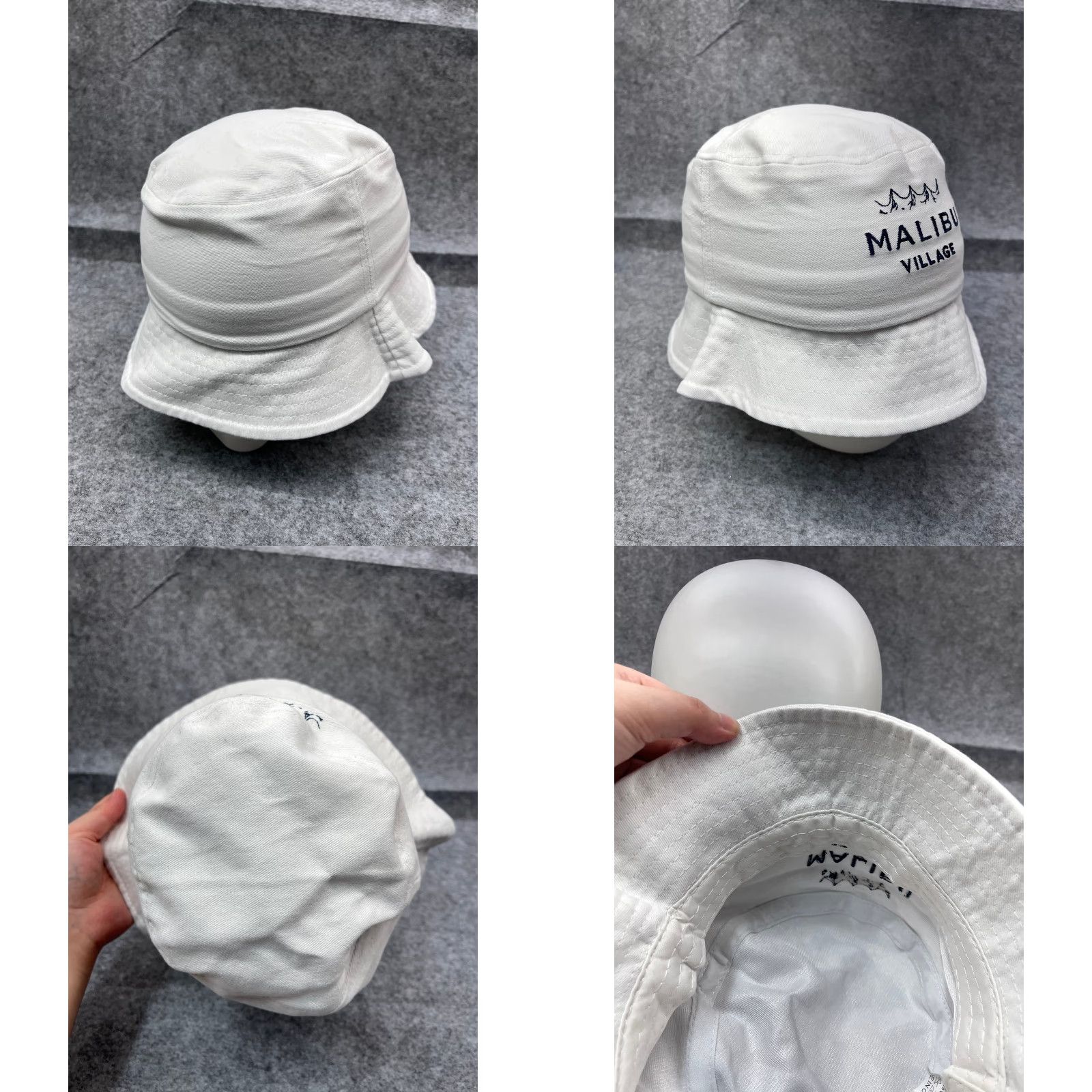 Vintage VINTAGE Malibu Village California Bucket Hat Adult One Size White Summer Beach Outdoor Casual Lightweight Cotton Men's Size ONE SIZE - 8 Thumbnail