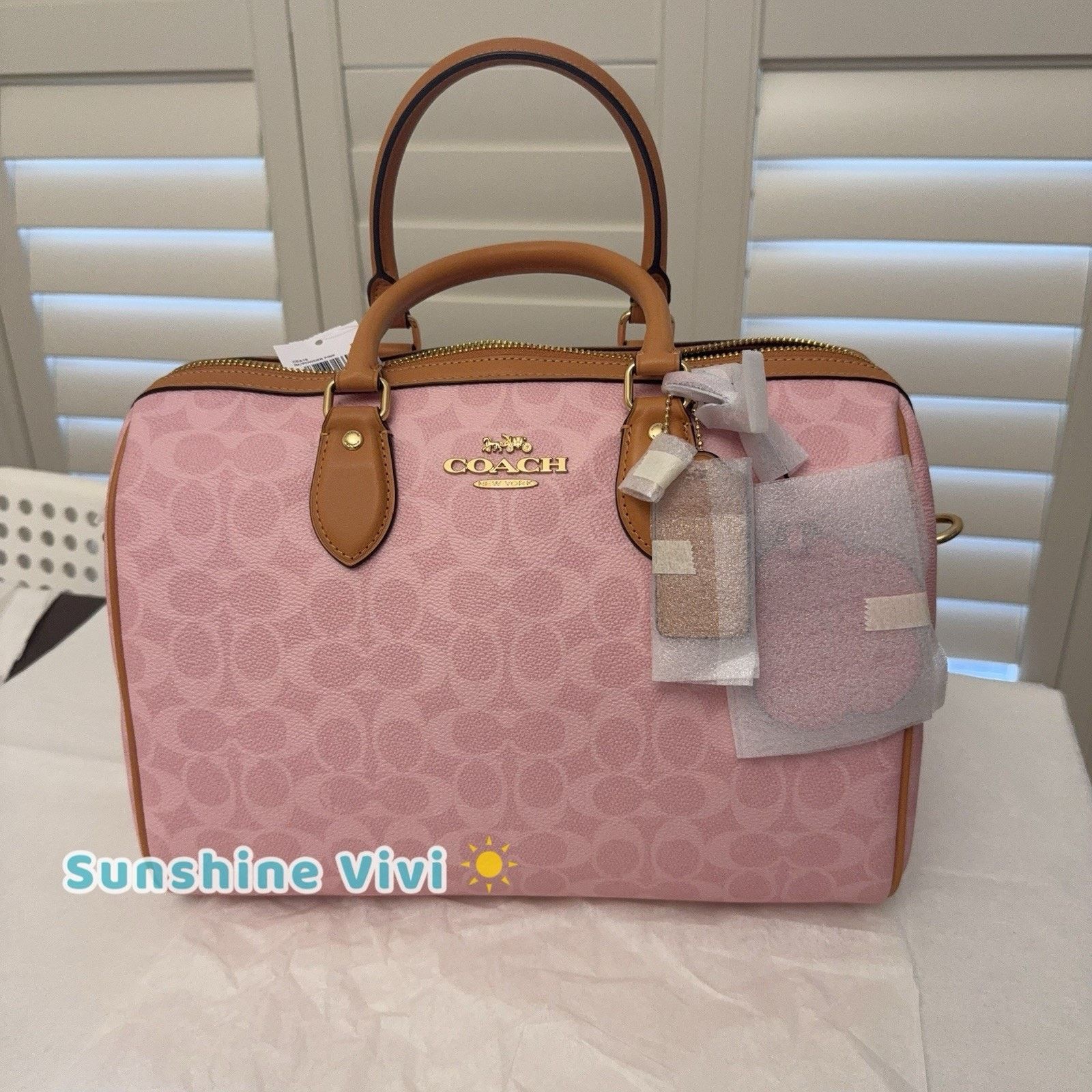 Coach NWT Coach CEA19 Large Rowan Satchel Bag Charms Powder pink Size ONE SIZE - 1 Thumbnail