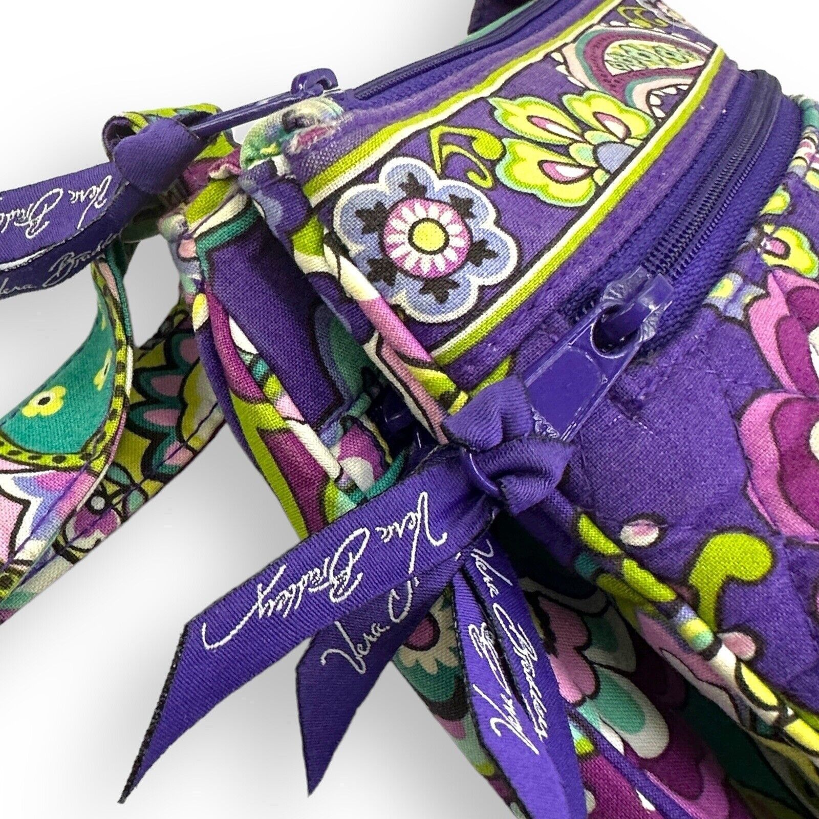 Vera Bradley Vera Bradley Purple Teal Paisley Crossbody Bag Storage EUC Size ONE SIZE - 10 Thumbnail
