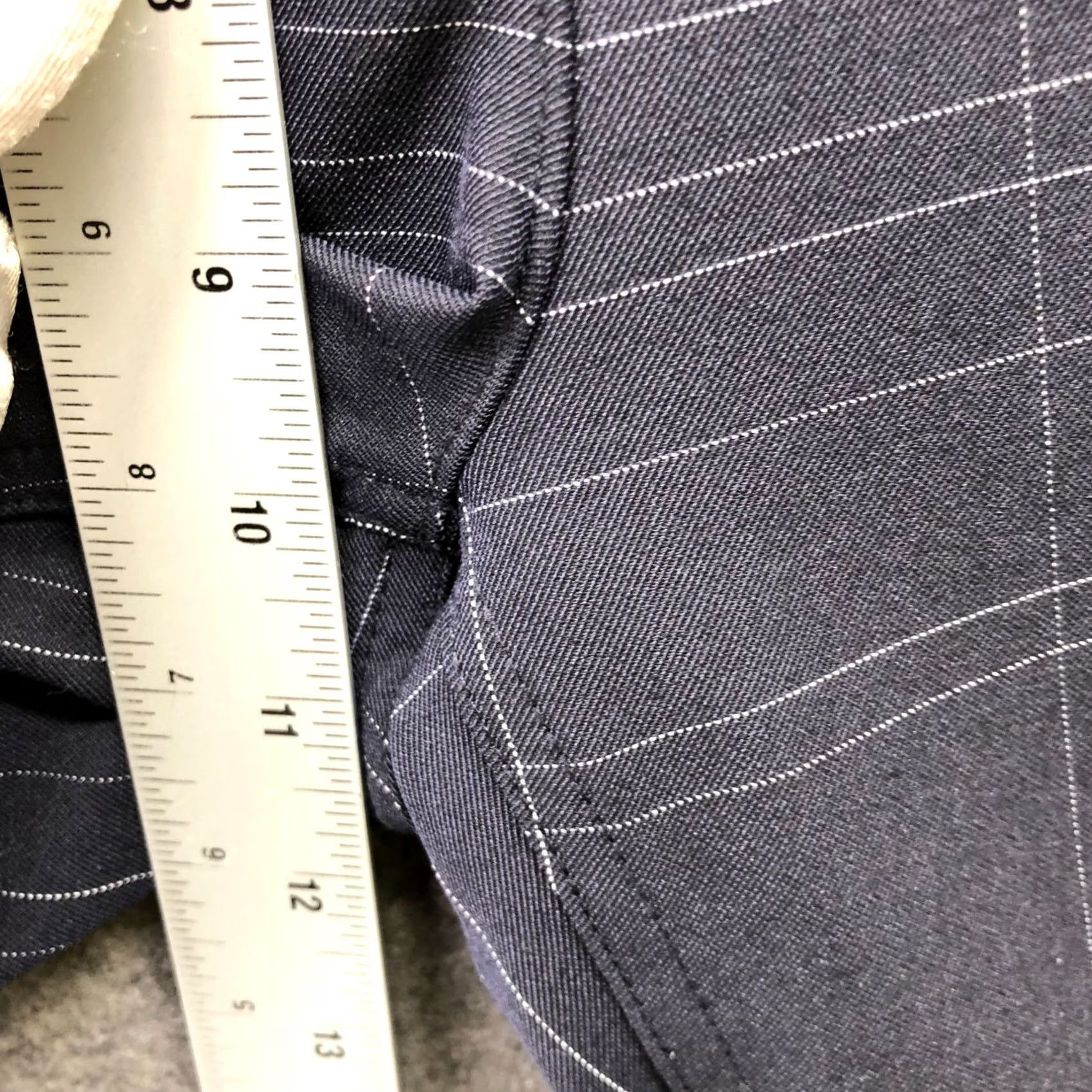 Theory Theory Treeca Dover Tech Pants Womens 4 Navy Blue Plaid Ankle Grid 5 Pocket Straight Slim Zip Front Pockets Navy Blue Grid Plaid Size 27" / US 4 / IT 40 - 7 Thumbnail