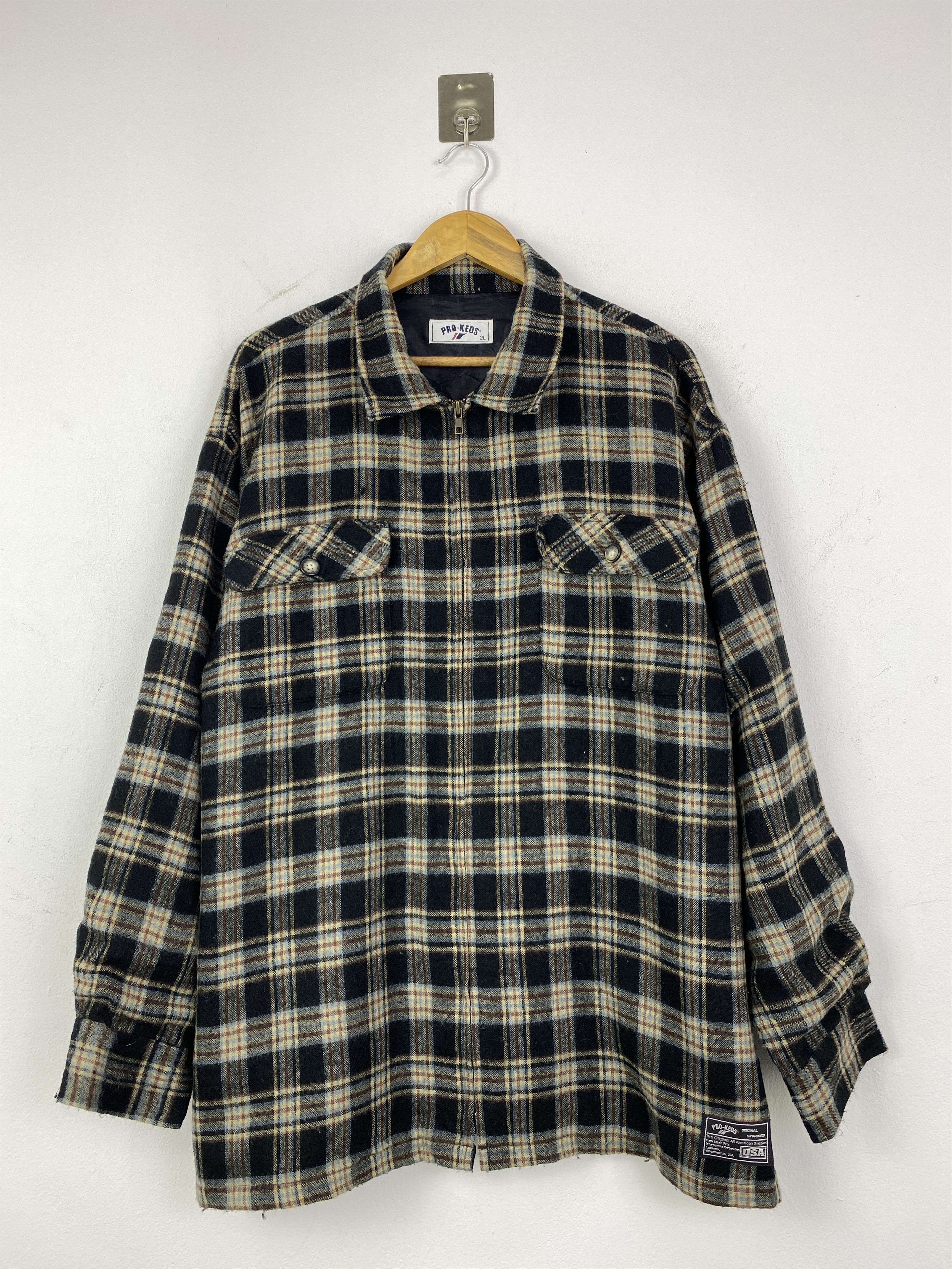 Pro-Keds Vintage Pro-Keds Plaid Flannel Zip-Up Shirt JA0211 Size US XXL / EU 58 / 5 - 1 Thumbnail