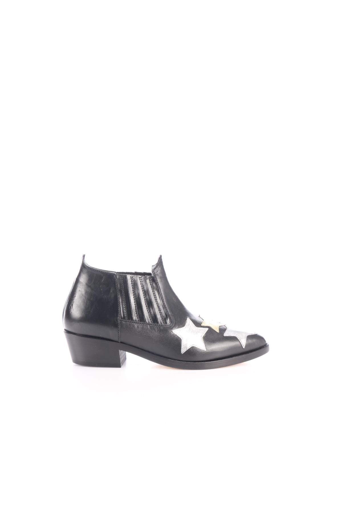 Chiara Ferragni Leather Ankle Boots Star Patches Size US 7 / IT 37 - 1 Thumbnail