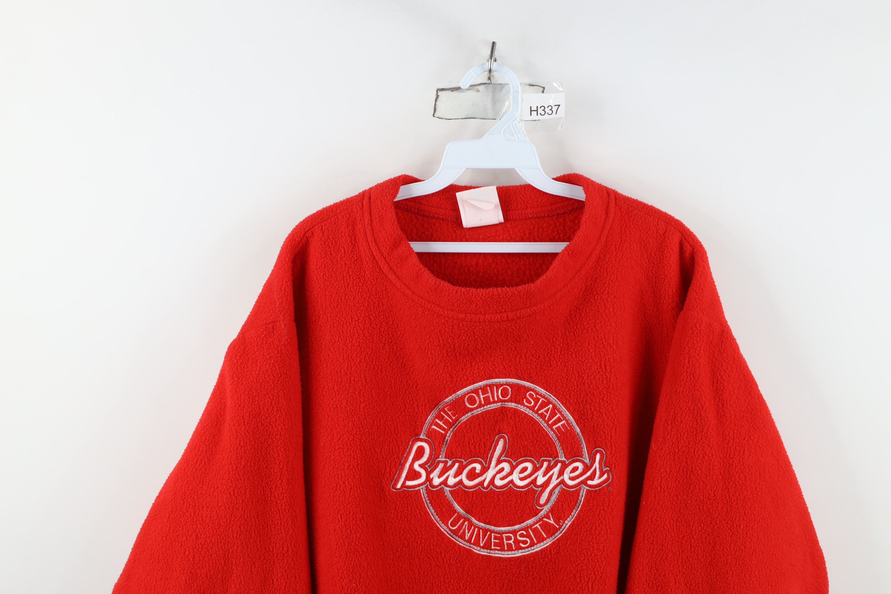 Vintage Vintage 90s Ohio State University Fleece Sweatshirt Red USA Size XL / US 12-14 / IT 48-50 - 2 Thumbnail
