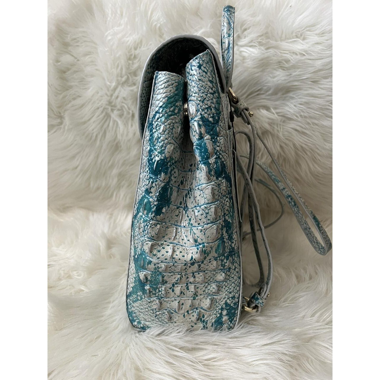 BRAHMIN Brahmin Sadie Leather Backpack Bag Blue Multicolor B000509 Size ONE SIZE - 6 Thumbnail