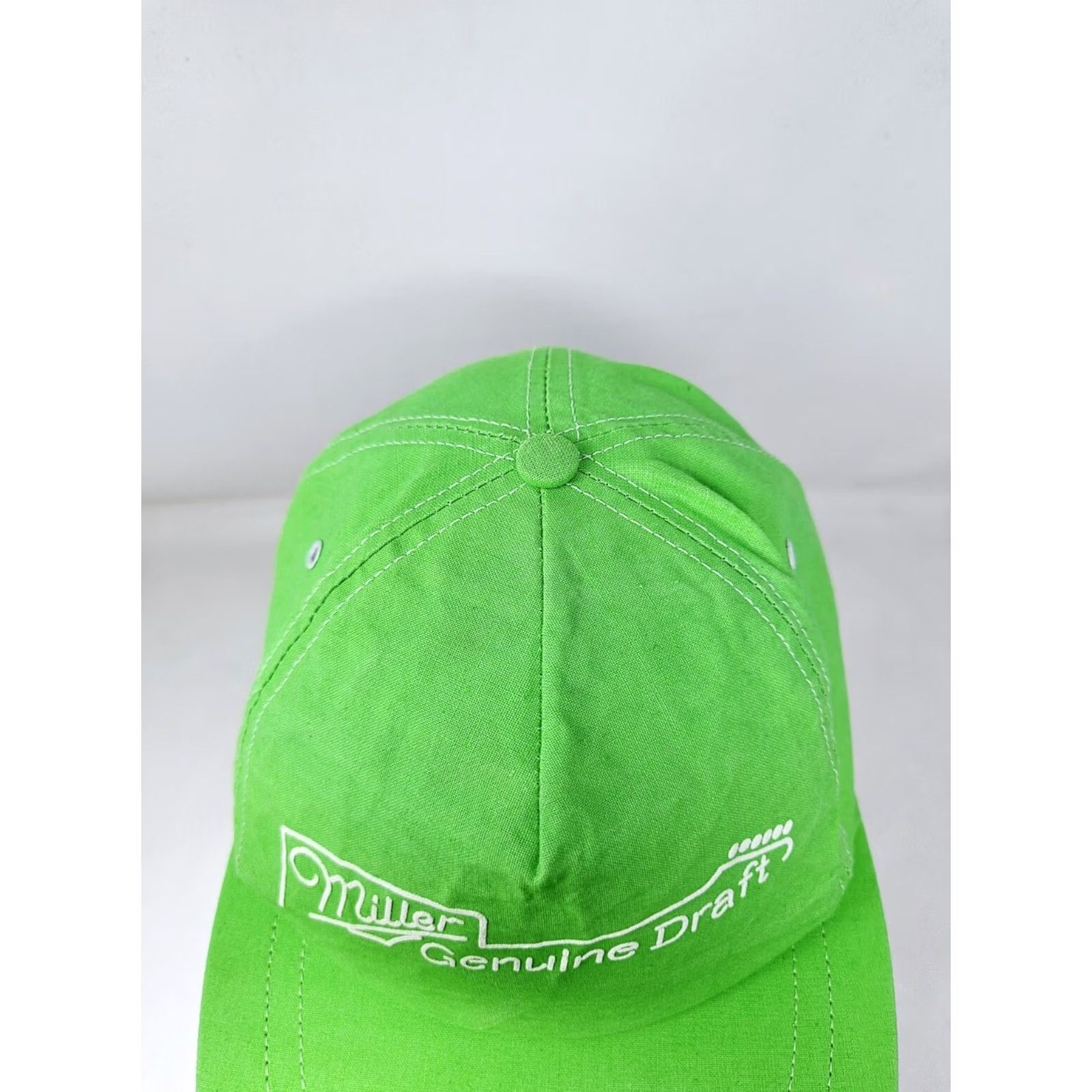 Vintage VINTAGE Miller Genuine Draft 80s Neon Green Adjustable Hat Baseball Cap Mens One Size Green 80s Beer Size ONE SIZE - 2 Thumbnail