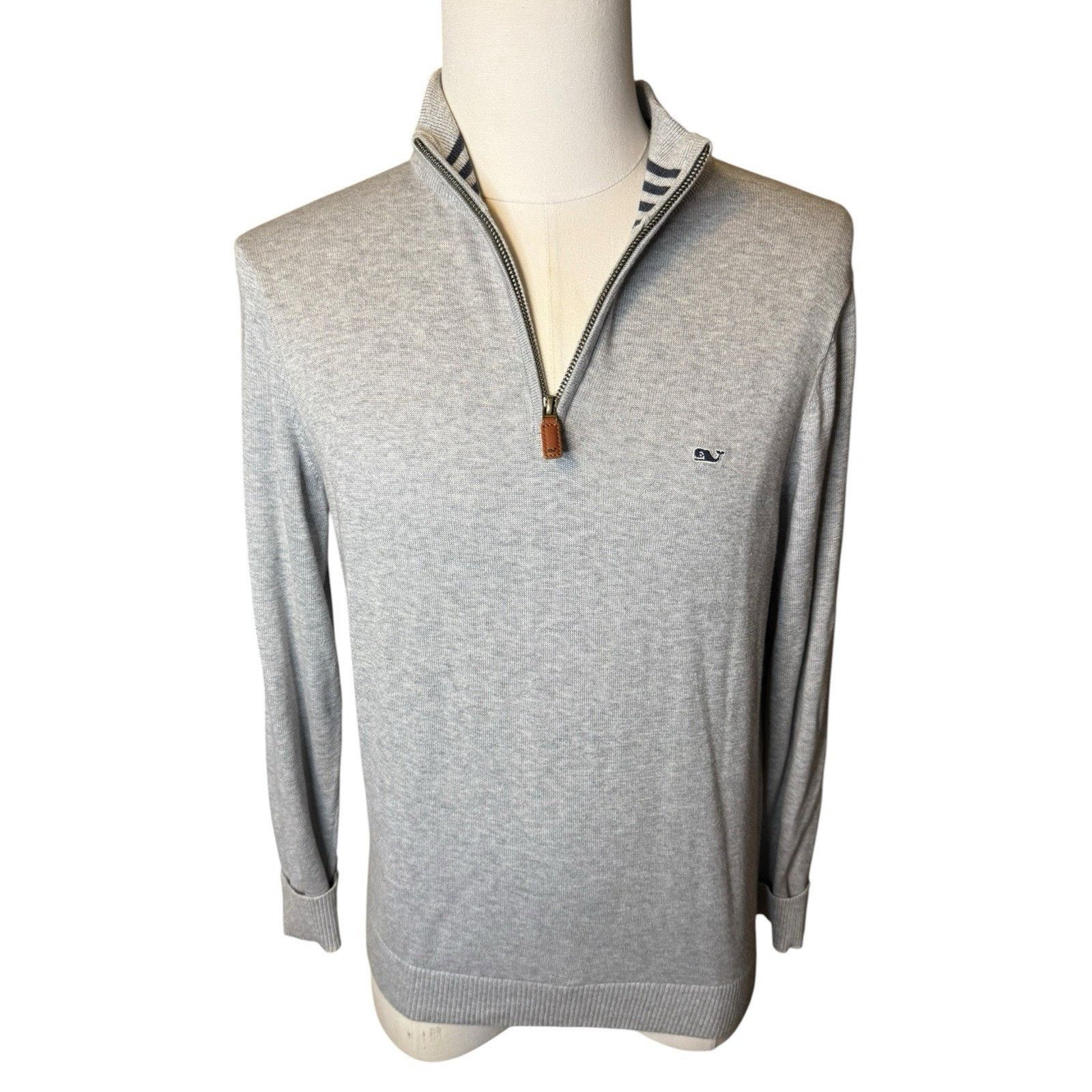 Vineyard Vines Vineyard Vines Quarter Zip Sweater Gray 100% Cotton Size US S / EU 44-46 / 1 - 2 Thumbnail