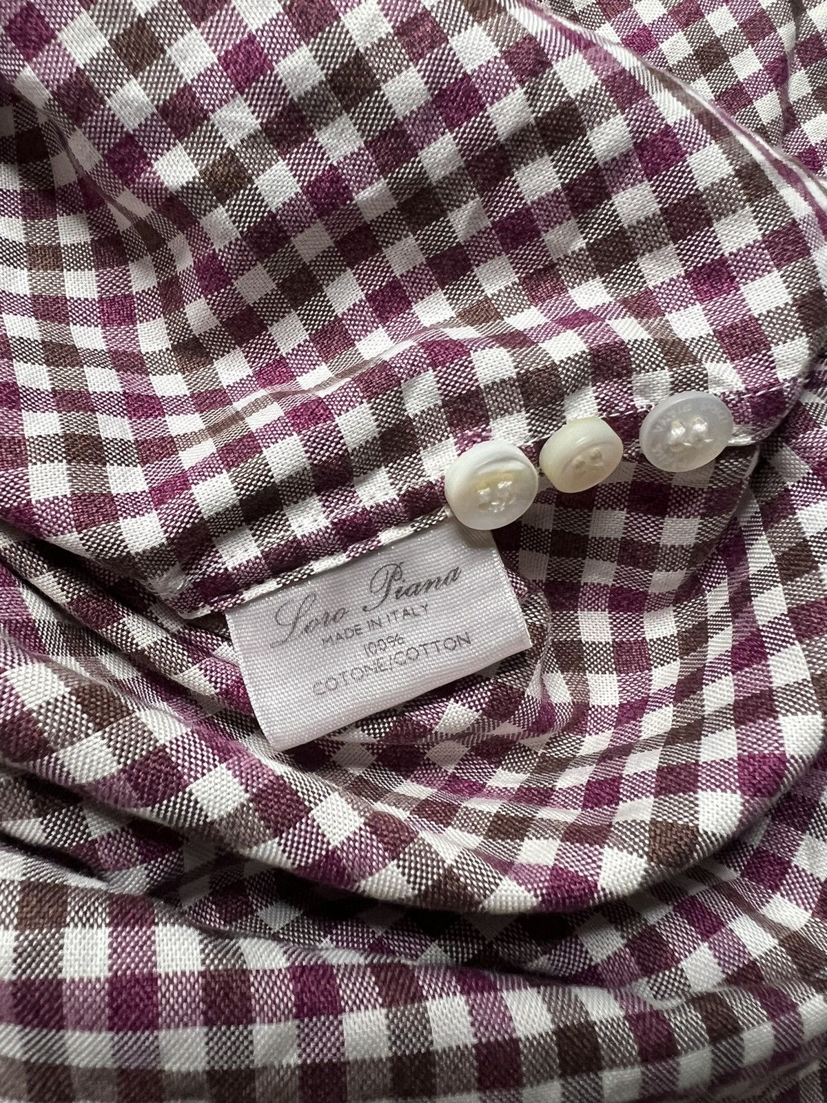 Loro Piana Loro Piana Checkered Cotton Buttondown Size US M / EU 48-50 / 2 - 10 Thumbnail