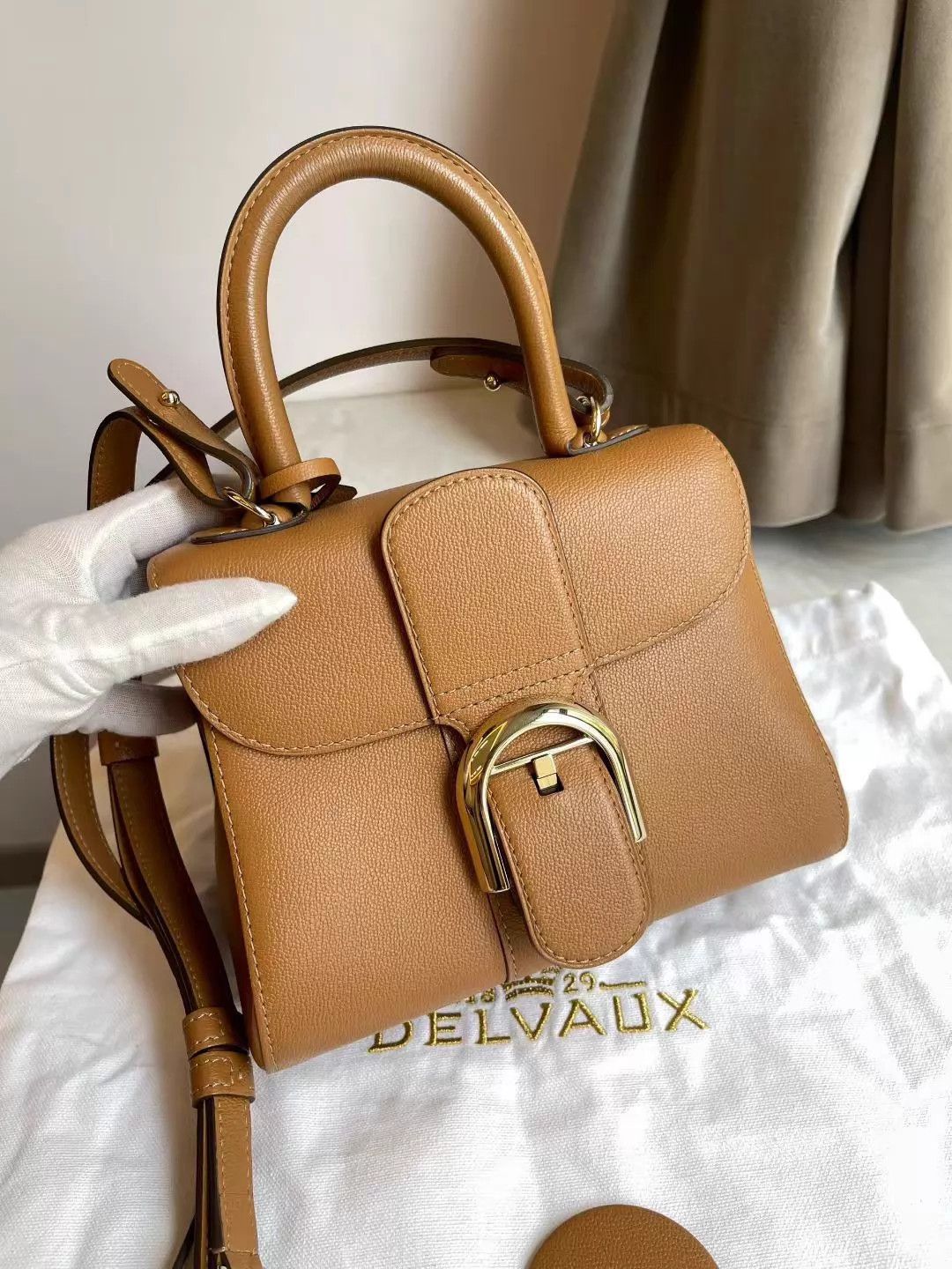 Delvaux DELVAUX Mini Brillant women's Caramel Litchi Gold Shoulder Size ONE SIZE - 2 Thumbnail