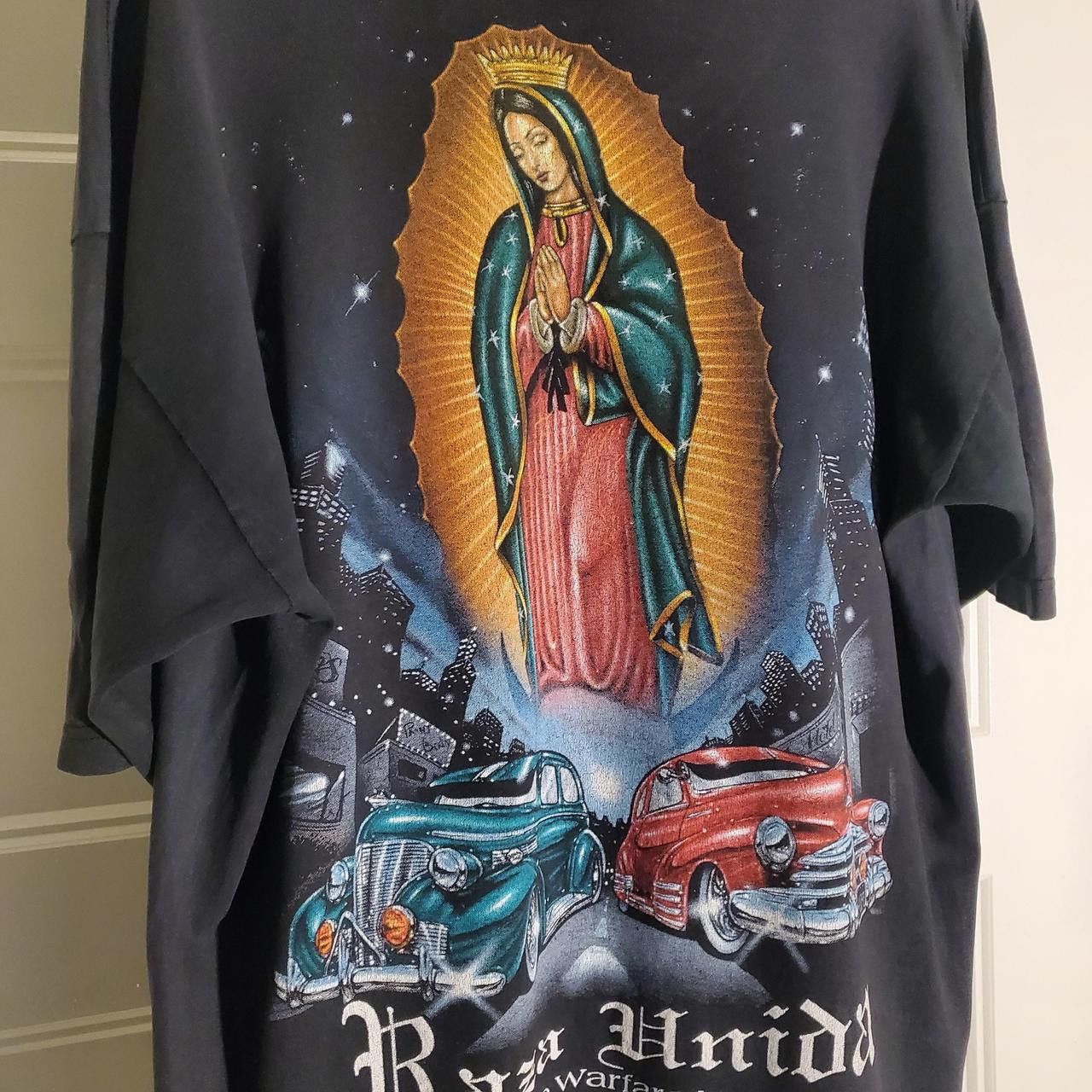 Homies Vintage 90s aztlan raza unida Virgen de Guadalupe lowriders Size US XL / EU 56 / 4 - 4 Thumbnail