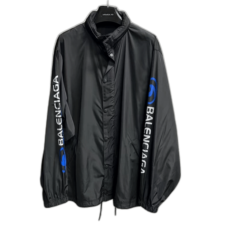 Balenciaga Balenciaga Black Logo Print Long Sleeve Jacket-2505 Size US XXS / EU 40 - 1 Thumbnail