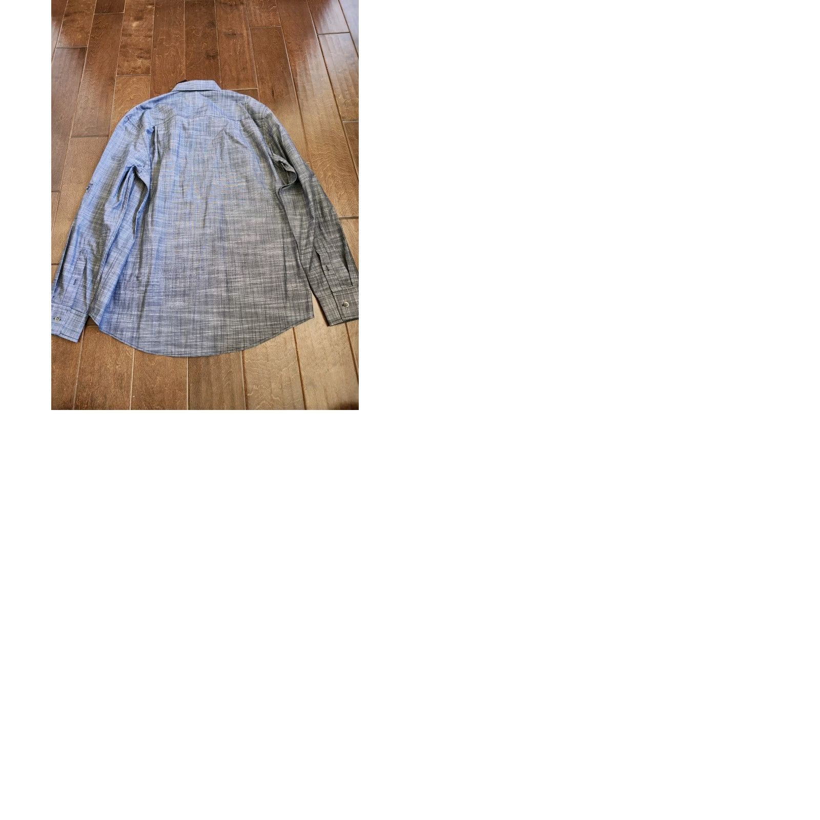 Alfani Alfani Men's Dress Shirt Heather Gray Long Sleeve Button Size 40R - 10 Thumbnail