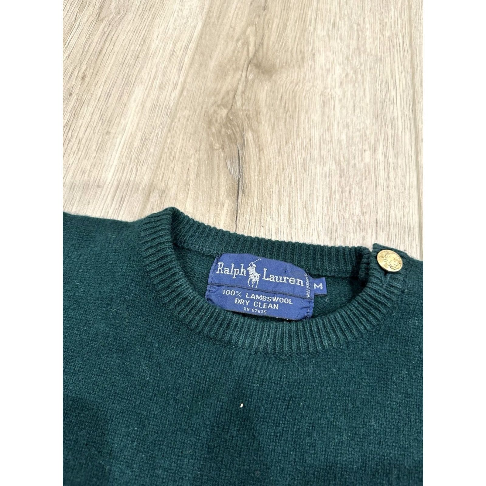 Polo Ralph Lauren VINTAGE Polo Ralph Lauren 90s Embroidered Crest Wool Sweater Green Womens M Size M / US 6-8 / IT 42-44 - 6 Thumbnail