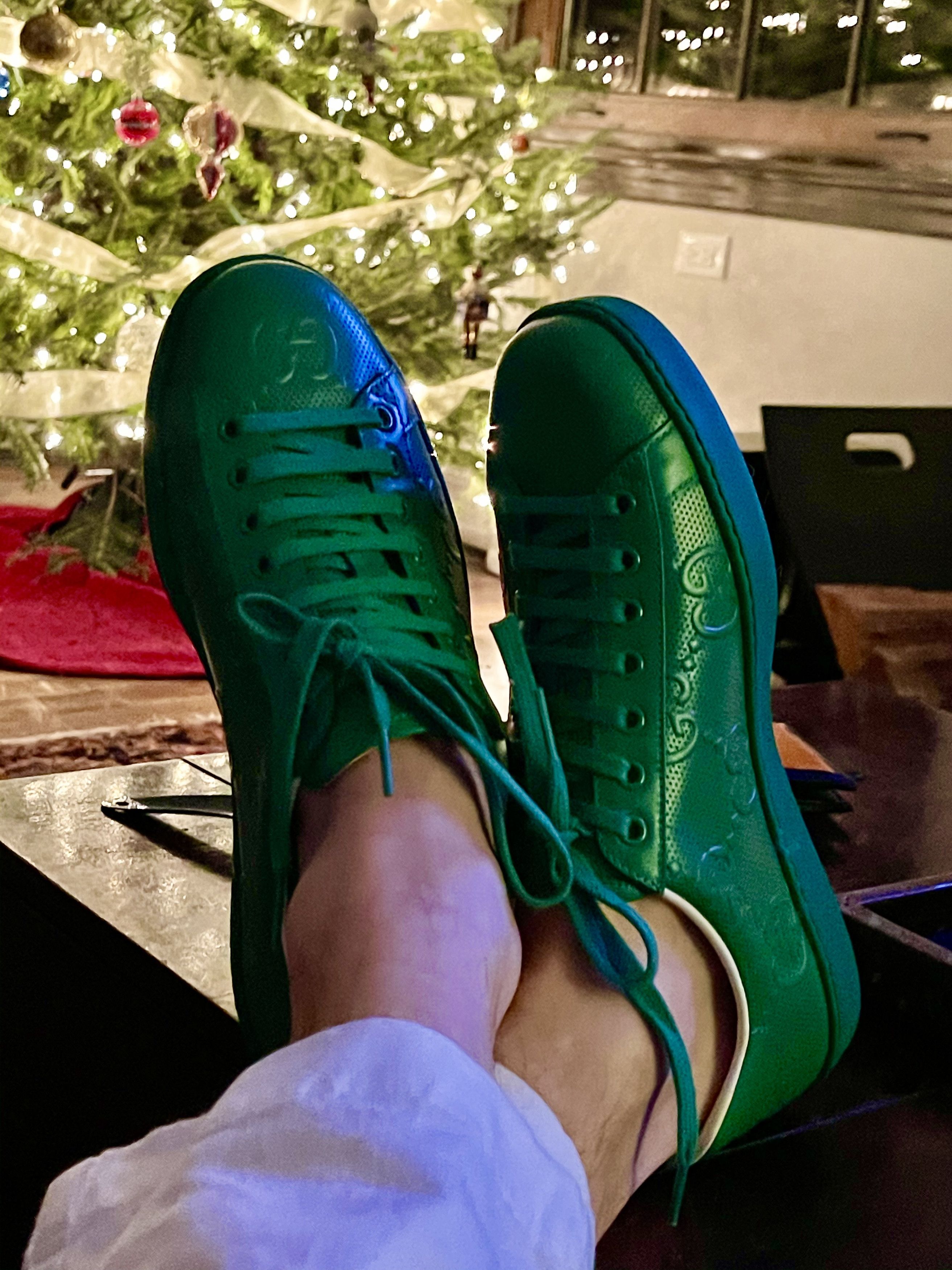 Gucci Gucci Embossed Leather Sneaker – Green Size US 6.5 / EU 39-40 - 5 Thumbnail
