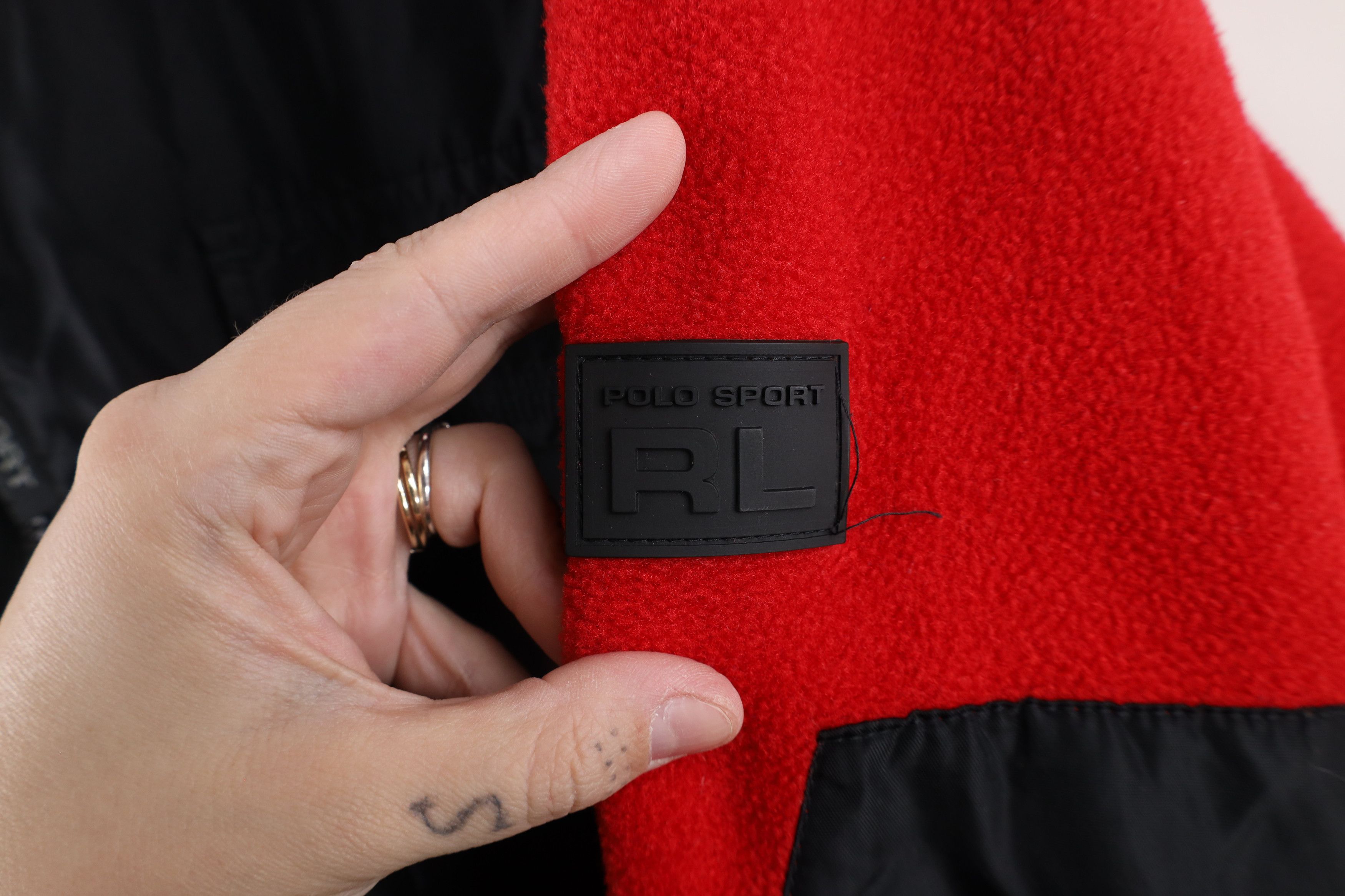 Ralph Lauren × Vintage Vintage 90s Polo Sport Ralph Lauren Fleece Jacket Red Size US XL / EU 56 / 4 - 4 Thumbnail