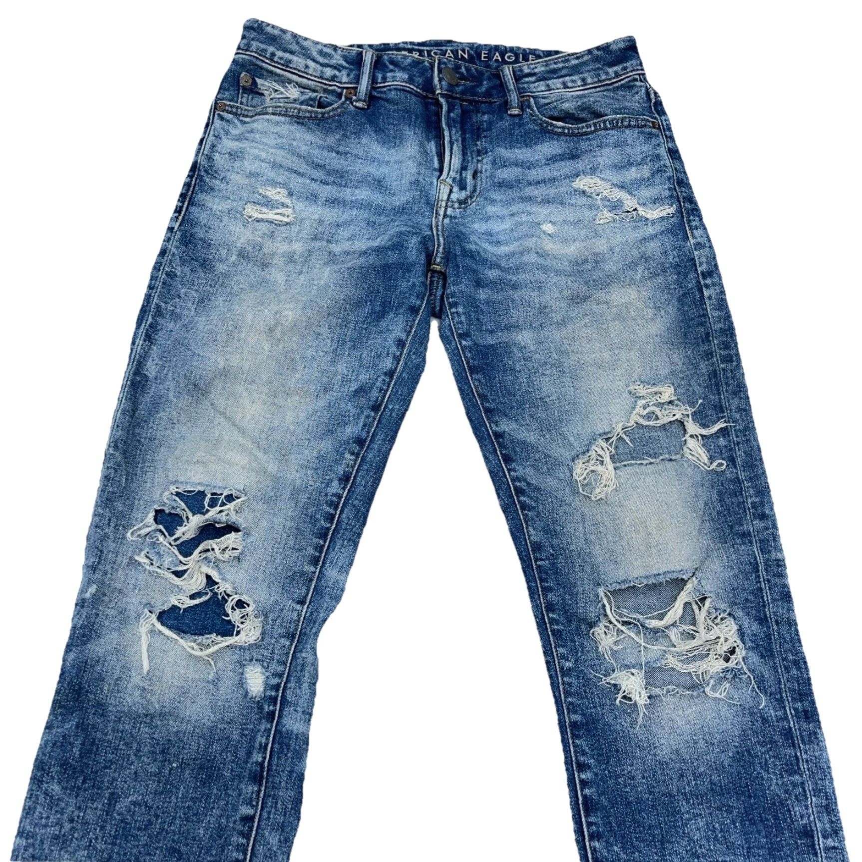 American Eagle Outfitters American Eagle Outfitters Jeans Men 30x32 Skinny Blue Medium Wash Distressed? No. 5-Pocket Denim Slim Fit Airflex Size US 30 / EU 46 - 3 Thumbnail