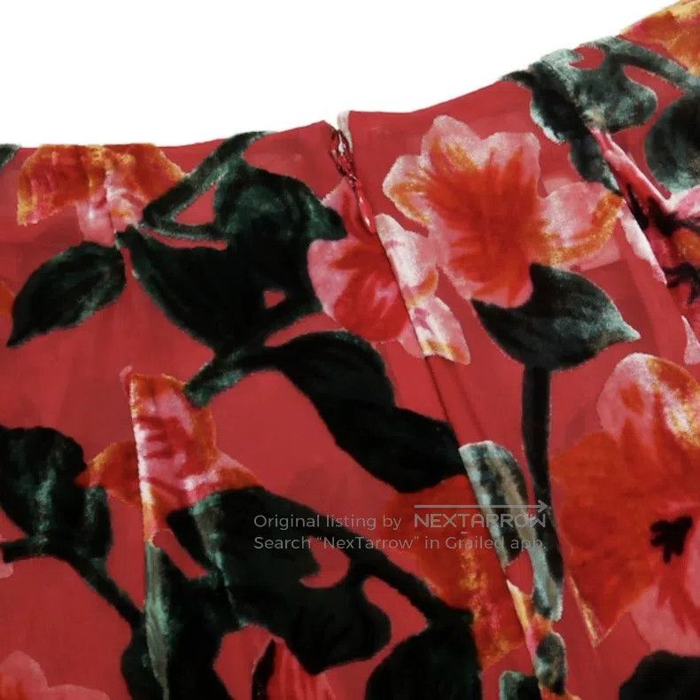Yohji Yamamoto yohji yamamoto size XS Floral Velvet Skirt Size 23" - 4 Thumbnail