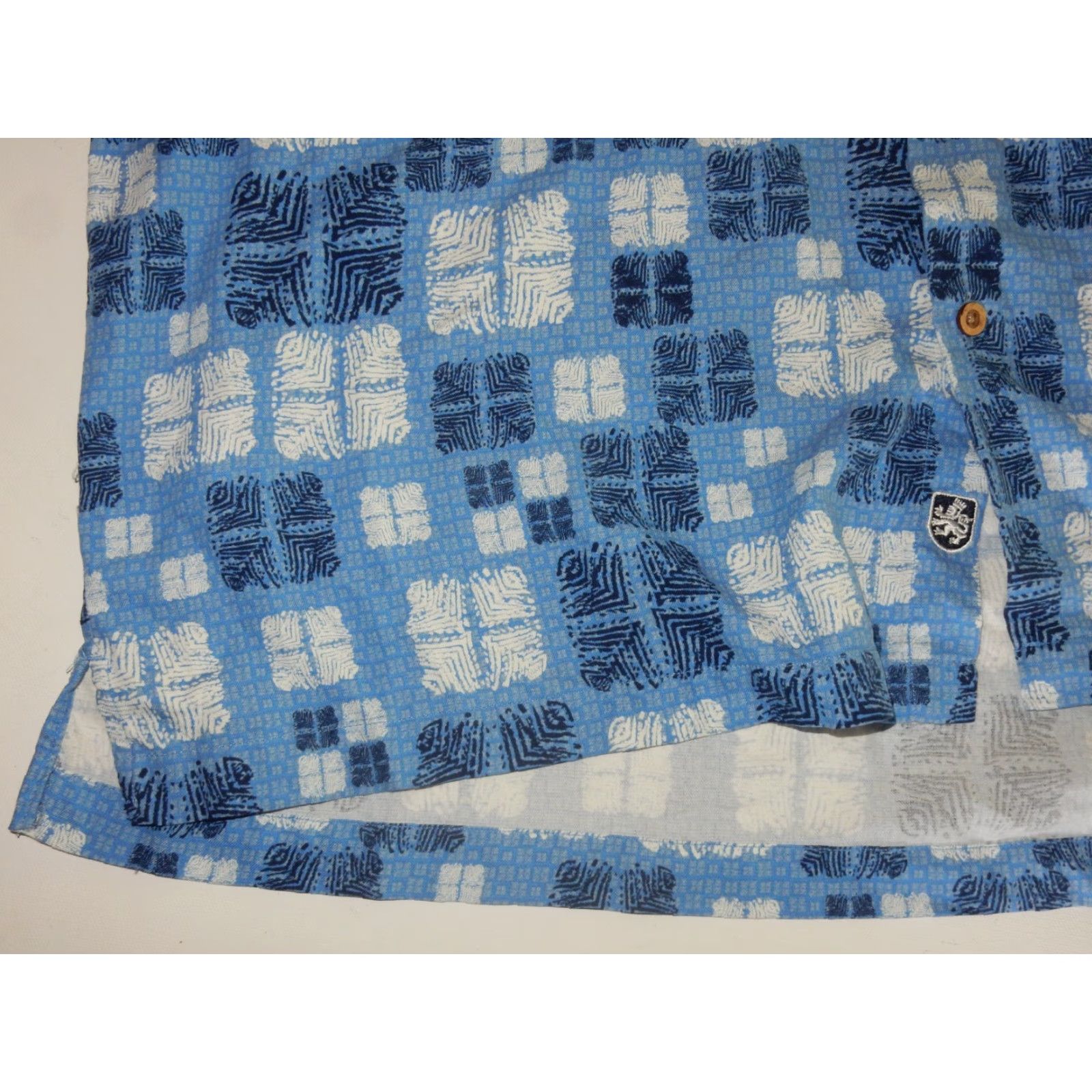 Nat Nast NAT NAST Men's Geometric Short Sleeve Button-Up Shirt Size XXL Blue Size US XXL / EU 58 / 5 - 2 Thumbnail