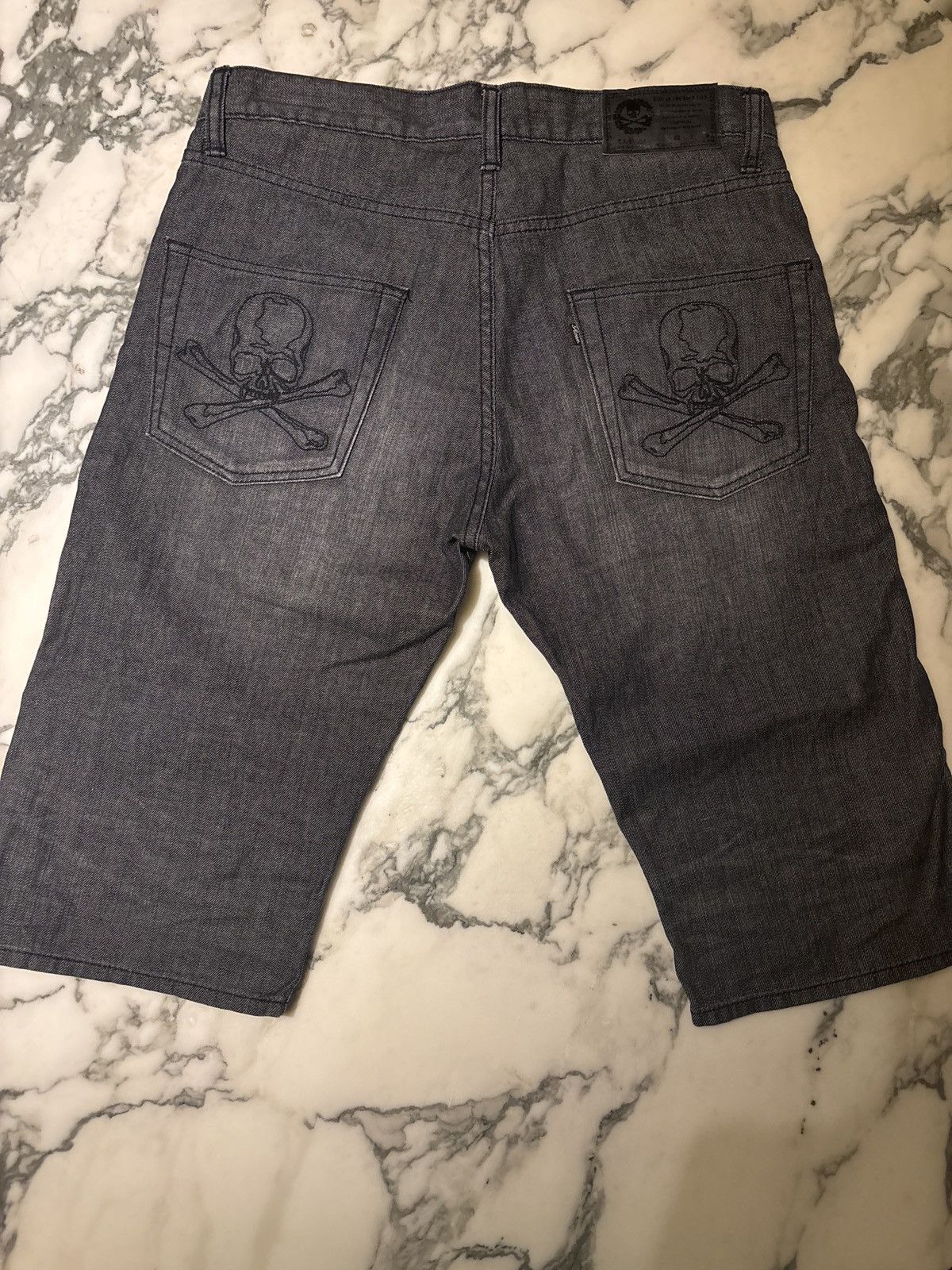 Roen Roen Swarovski Embellished Skull Denim Shorts Size US 30 / EU 46 - 2 Thumbnail