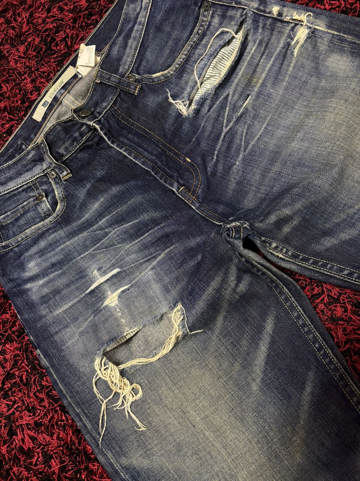 Gap Vtg Gap Mud Washed Distressed Jeans Size US 29 - 3 Thumbnail