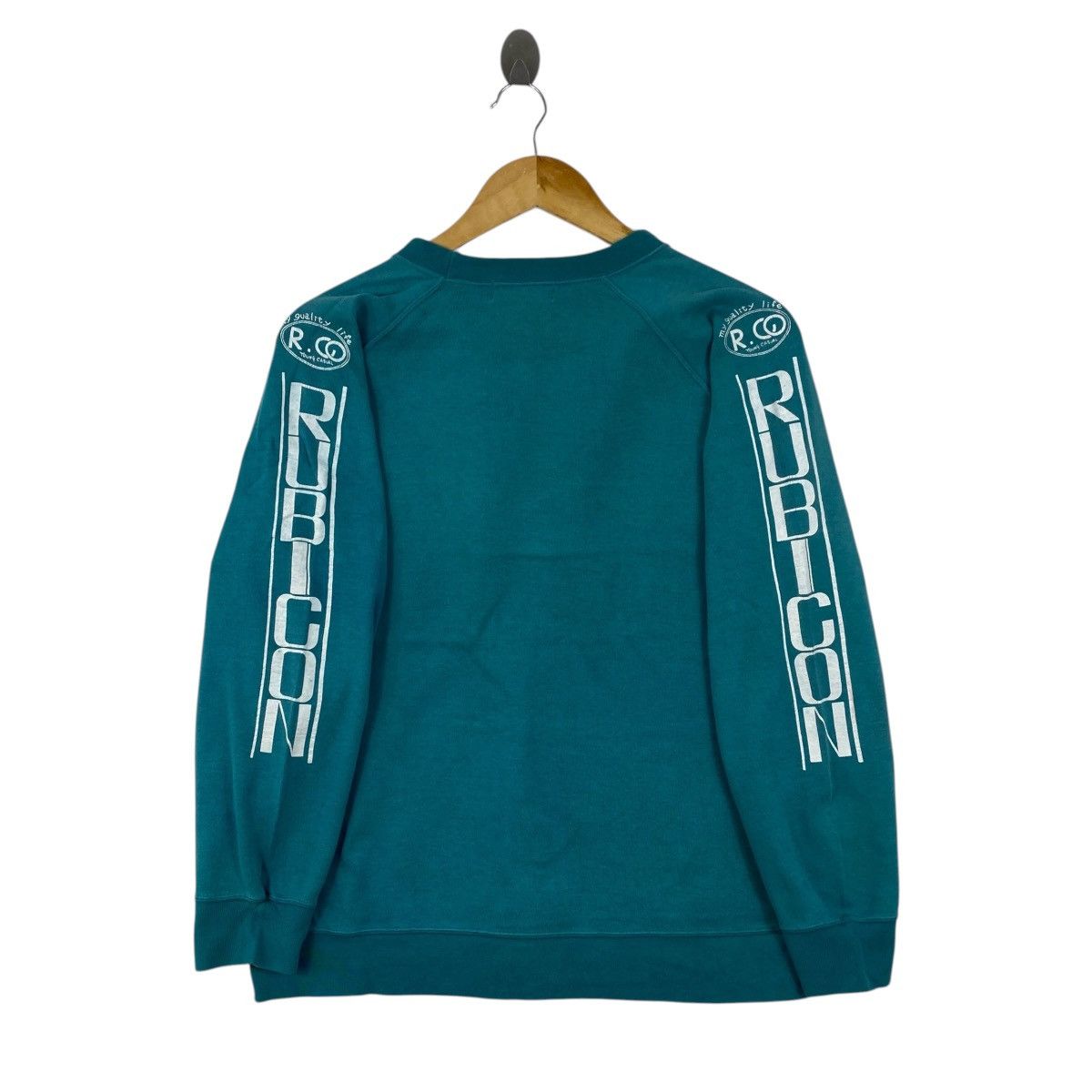 Vintage Vintage Rubicon R.CO Teal Sleeve Print Sweatshirt Japan L Size US L / EU 52-54 / 3 - 2 Thumbnail