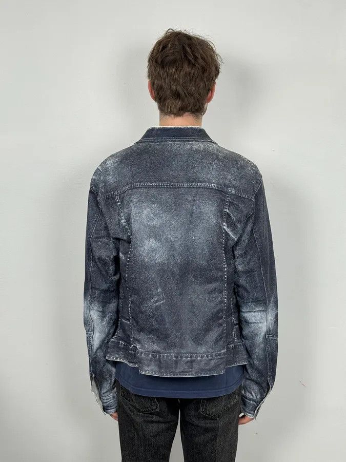 Just Cavalli 2000s Cavalli Grey Eroded Denim Jacket Size US L / EU 52-54 / 3 - 3 Thumbnail