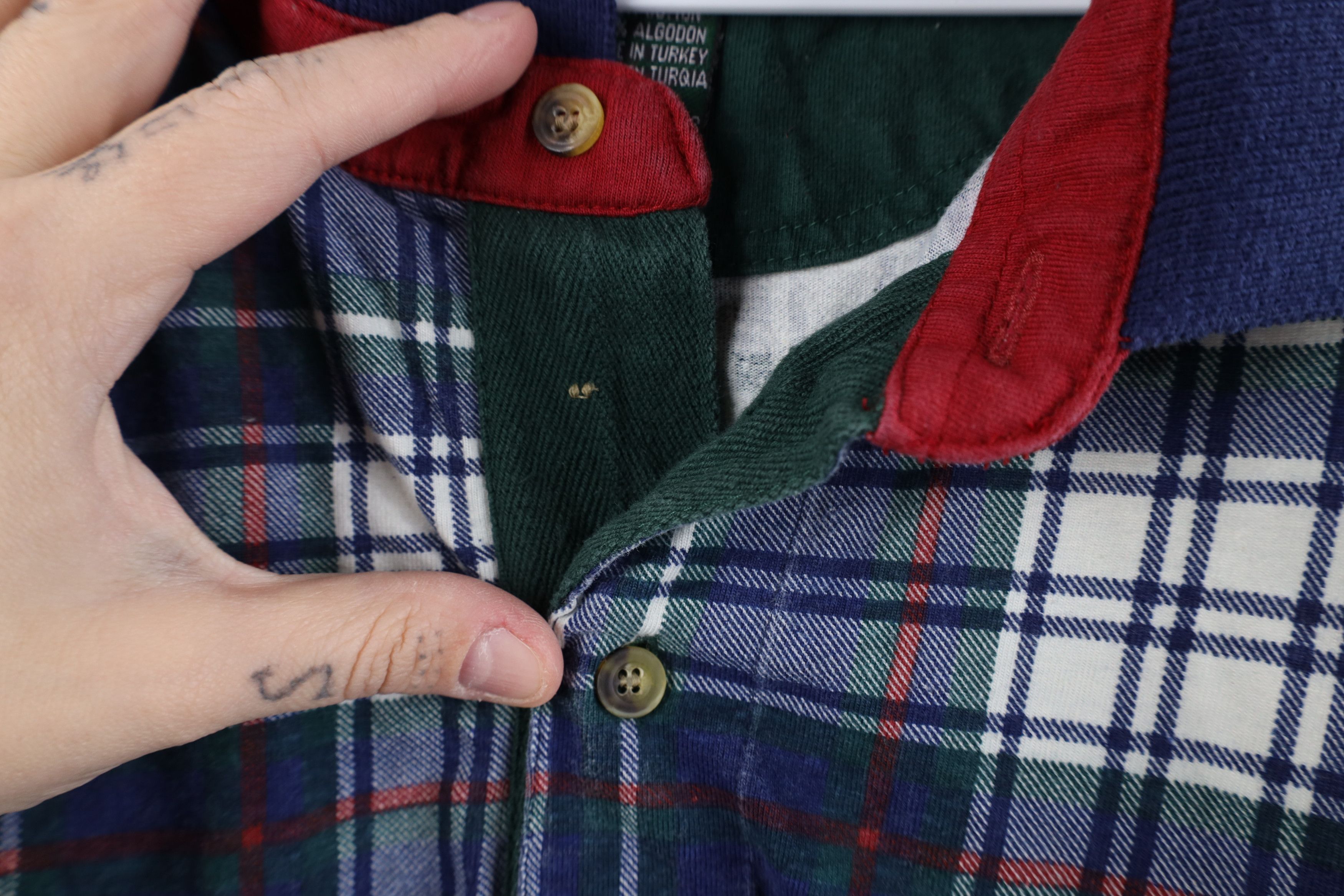 Vintage Vintage 90s Streetwear Fit Collared Golf Polo Shirt Plaid Size US XL / EU 56 / 4 - 5 Thumbnail