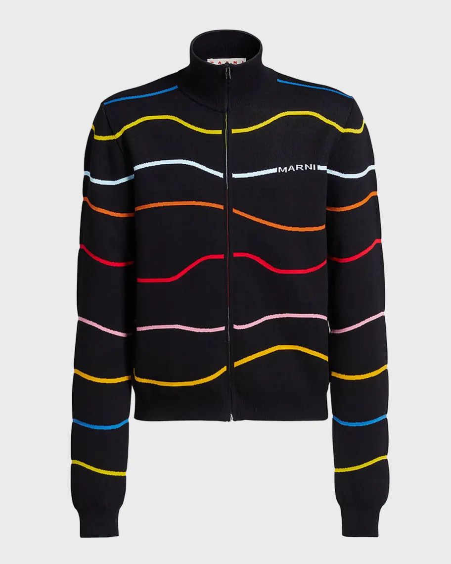 Marni o1srvl11e0624 Cardigan in Black/Multicolor Size US M / EU 48-50 / 2 - 1 Thumbnail