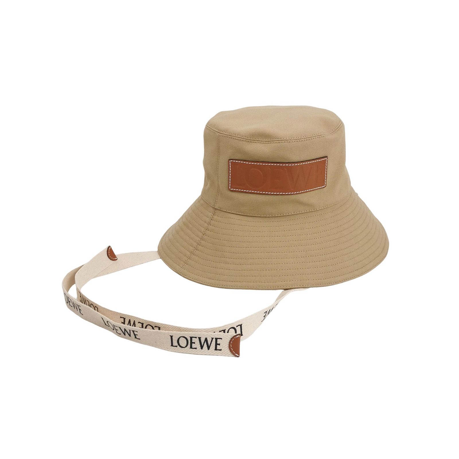 Loewe Paula's Ibiza Cotton Logo Bucket Hat Size 57 in Beige, Men's