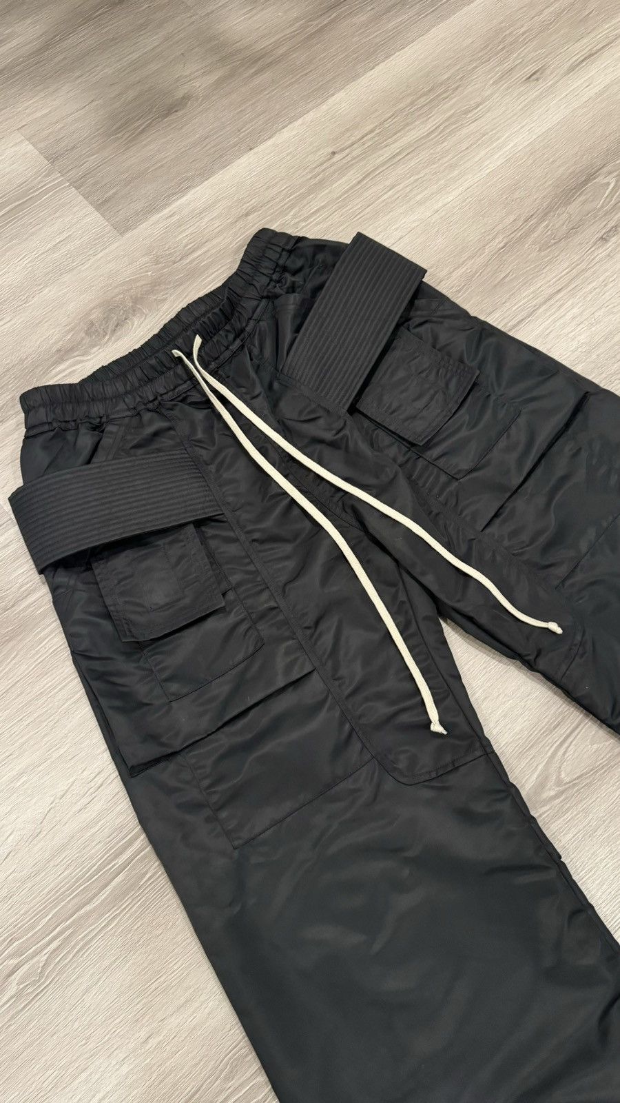 image of Rick Owens x Rick Owens Drkshdw Creatch Cargo Wide Drawstring in Black, Men's (Size 31)