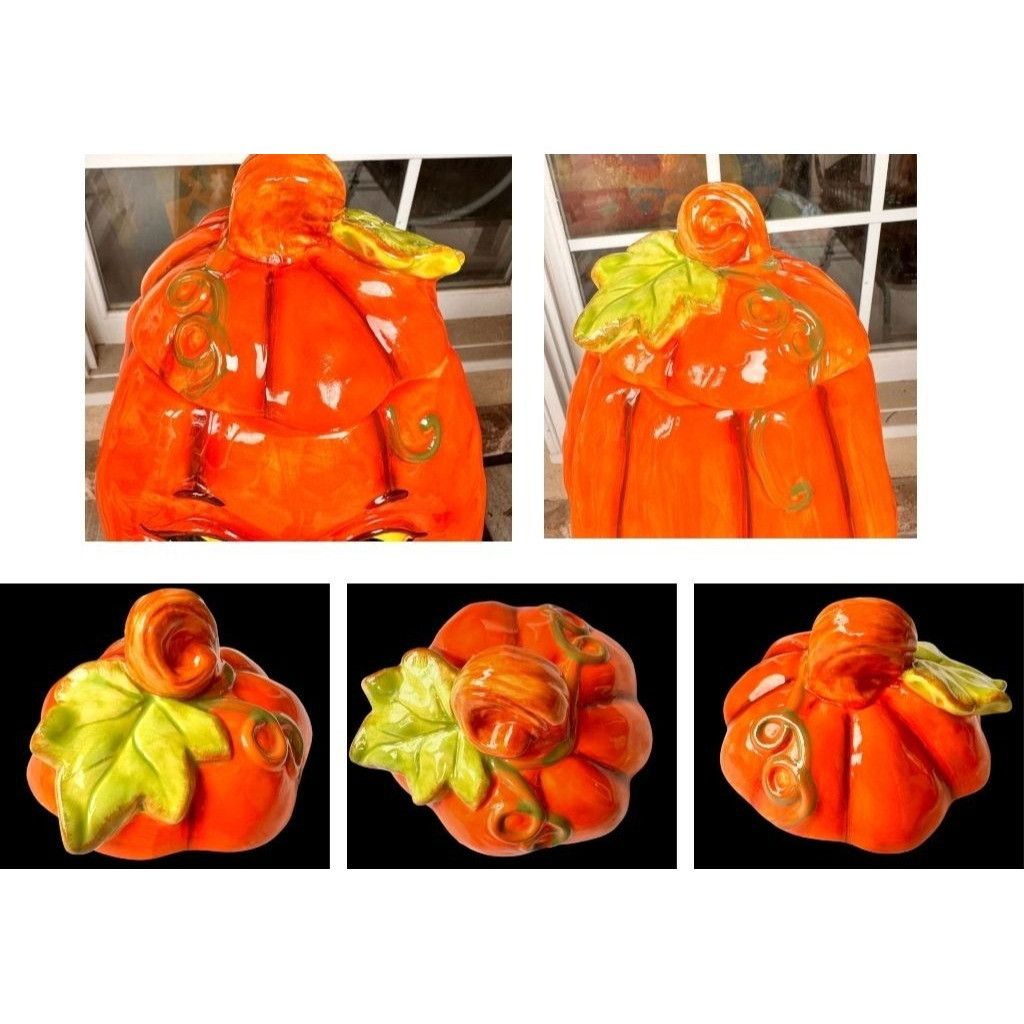 Handmade × Vintage Vintage Halloween Anthropomorphic Pumpkin Cookie Jar Ceramic Size ONE SIZE - 7 Thumbnail