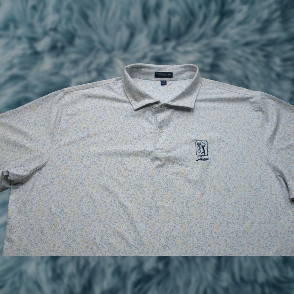 Peter Millar Peter Millar Golf Polo Shirt Mens 2XL Floral TPC Sawgrass Performance Stretch Size US XXL / EU 58 / 5 - 1 Thumbnail