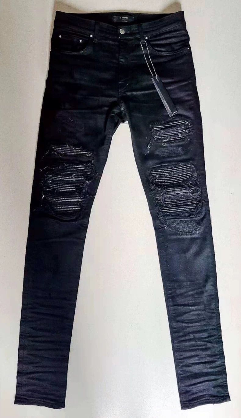Amiri Amiri 16OG old style pleated mx1 black denim pants Size US 31 - 1 Thumbnail