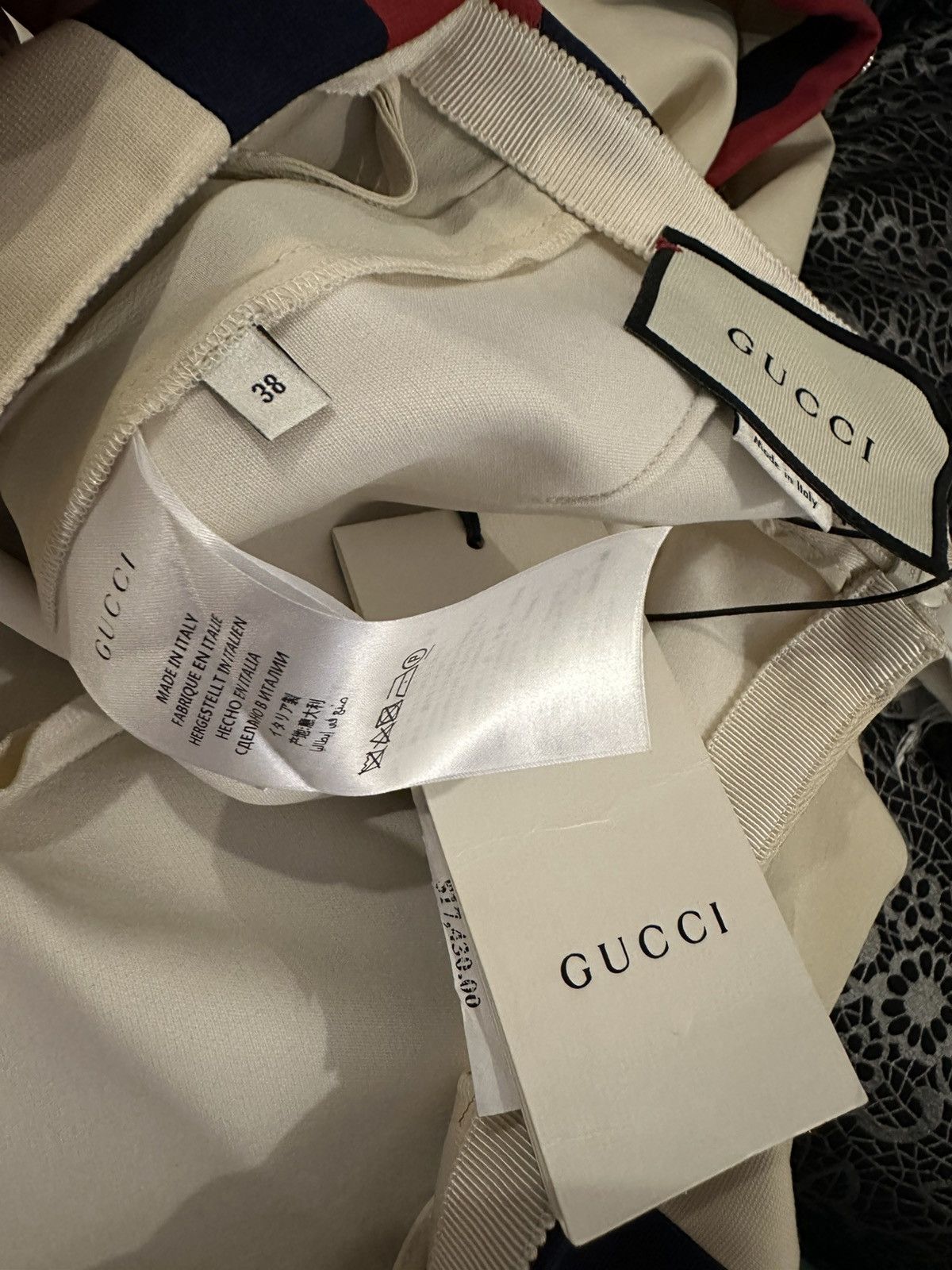 Gucci GUCCI WHITE STUD EMBELLISHED WIDE-LEG PANTS Size 27" / US 4 / IT 40 - 5 Thumbnail