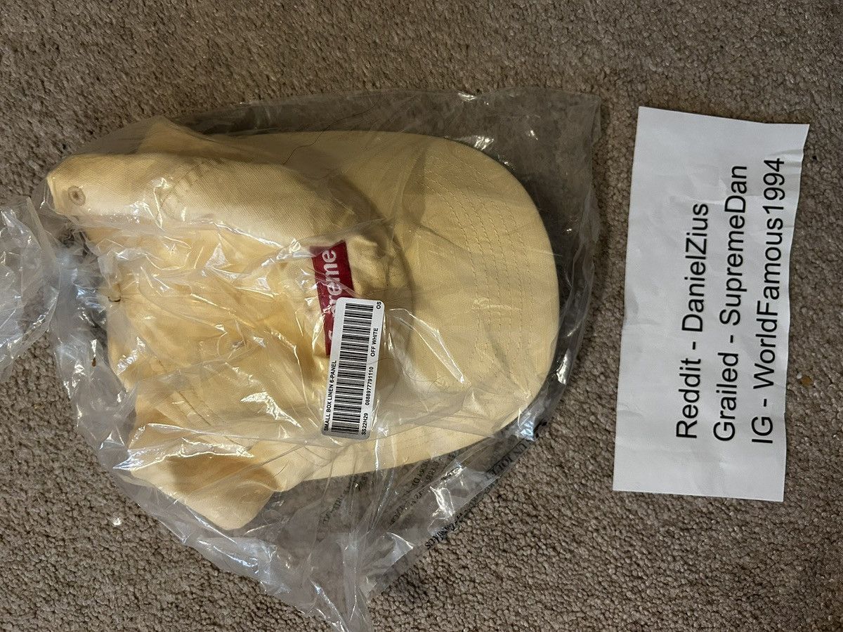 Supreme Supreme Small Box Coated Linen 6-Panel 'Natural' Size ONE SIZE - 3 Thumbnail