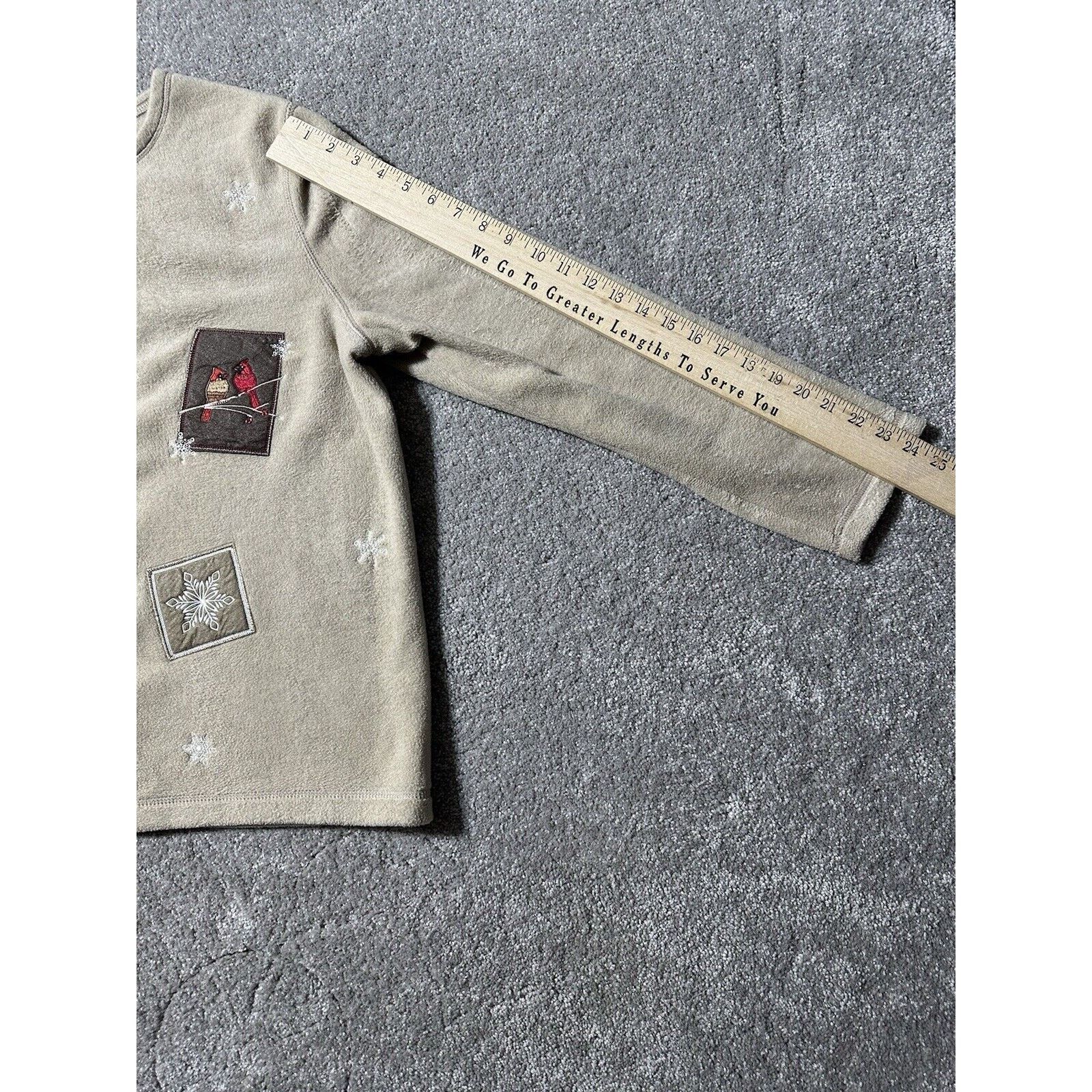 Croft & Barrow Womens XL Sweater Zip Snowflakes Cardinals Birds Cozy Size XL / US 12-14 / IT 48-50 - 8 Thumbnail