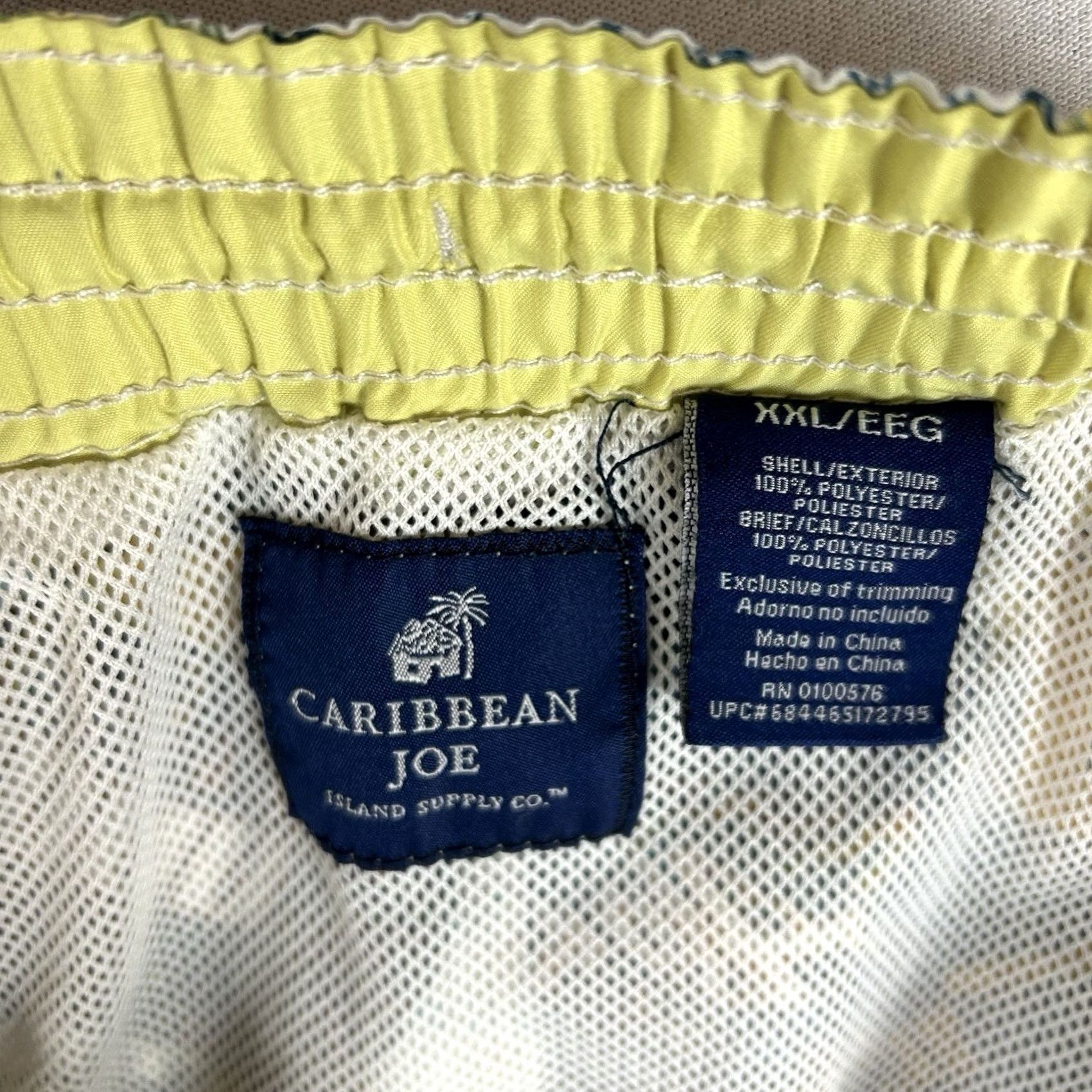 Vintage Caribbean Joe Swim Trunks Men's XXL All Over Print Hawaiian Drawstring Pockets Size ONE SIZE - 3 Thumbnail