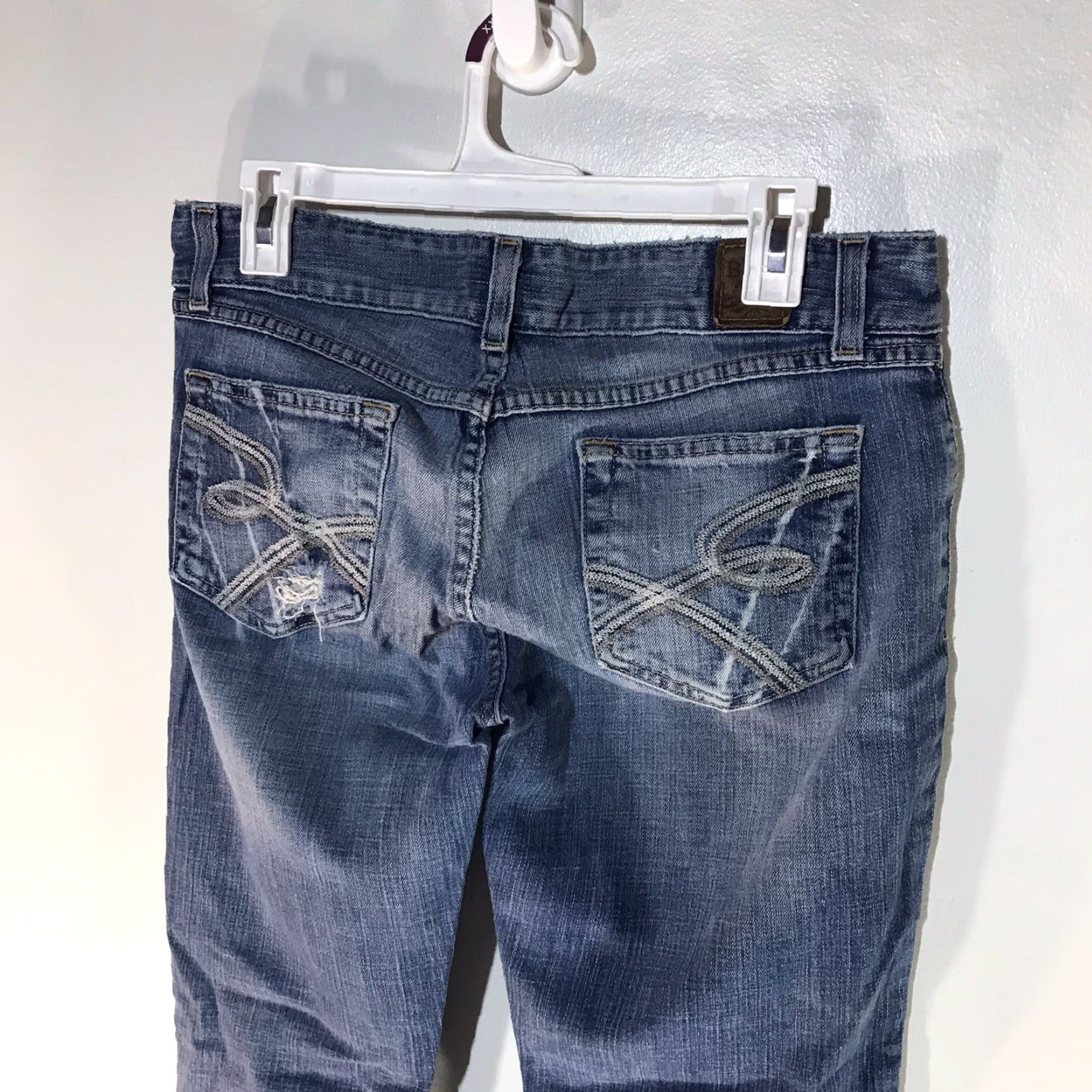 Vintage VINTAGE Buckle Women's Jeans Wide Leg Low Rise Cotton Spandex 90s Retro Dark Faded Wash Size 30 Size 30" / US 8 / IT 44 - 5 Thumbnail