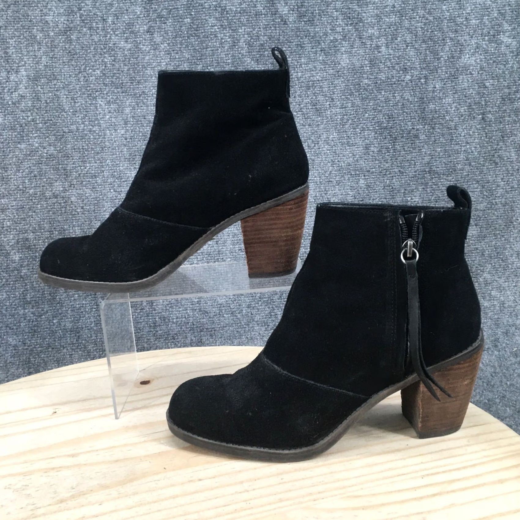 Dolce Vita DV By Dolce Vita Boots Womens 9.5 Ankle Booties Heels Black Leather Side Zip Mens? Size US 10 / IT 40 - 2 Thumbnail