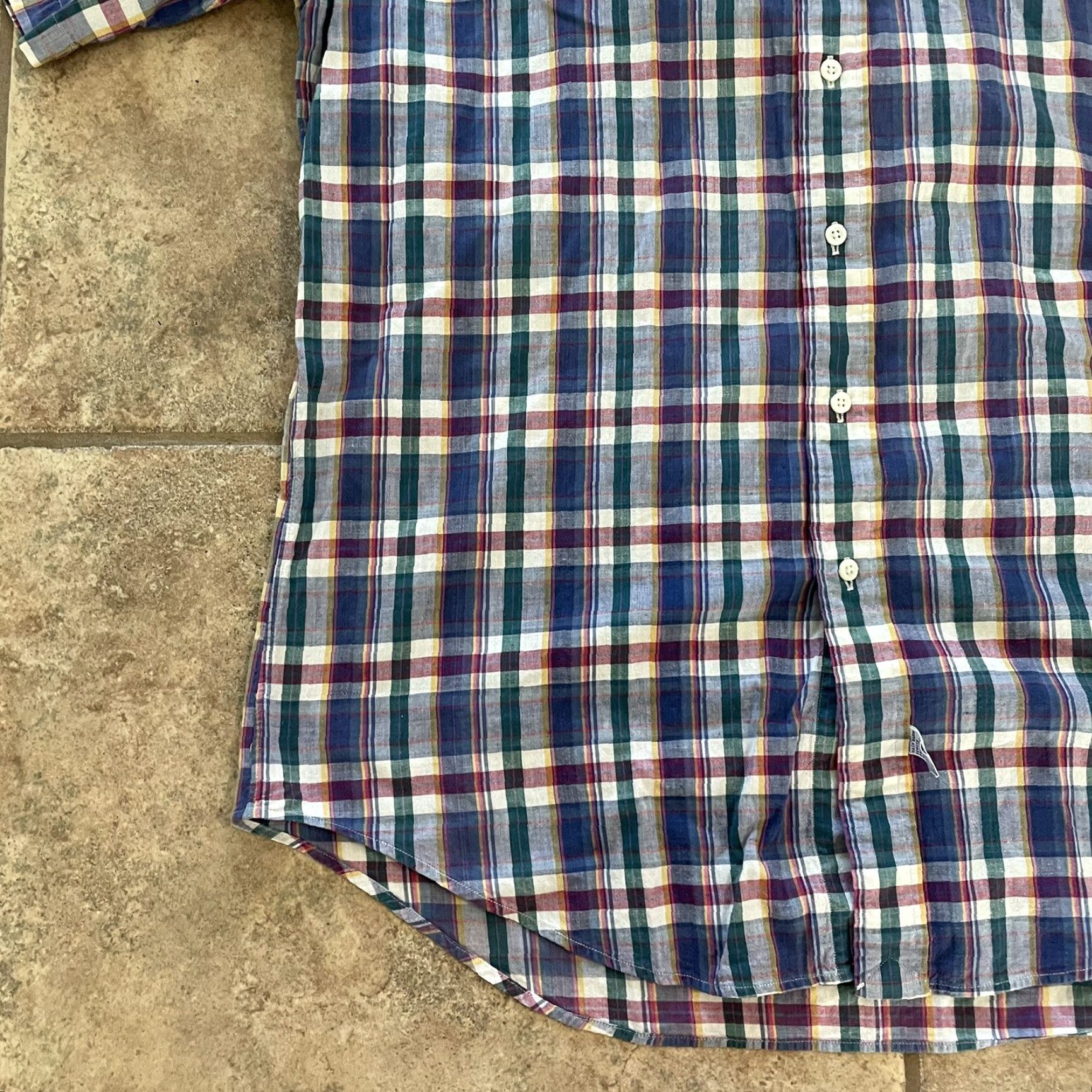 Ralph Lauren Ralph Lauren Plaid Button-Down Shirt Mens Size M Multicolor 100% Cotton Button-Up Short Sleeve Size US M / EU 48-50 / 2 - 3 Thumbnail