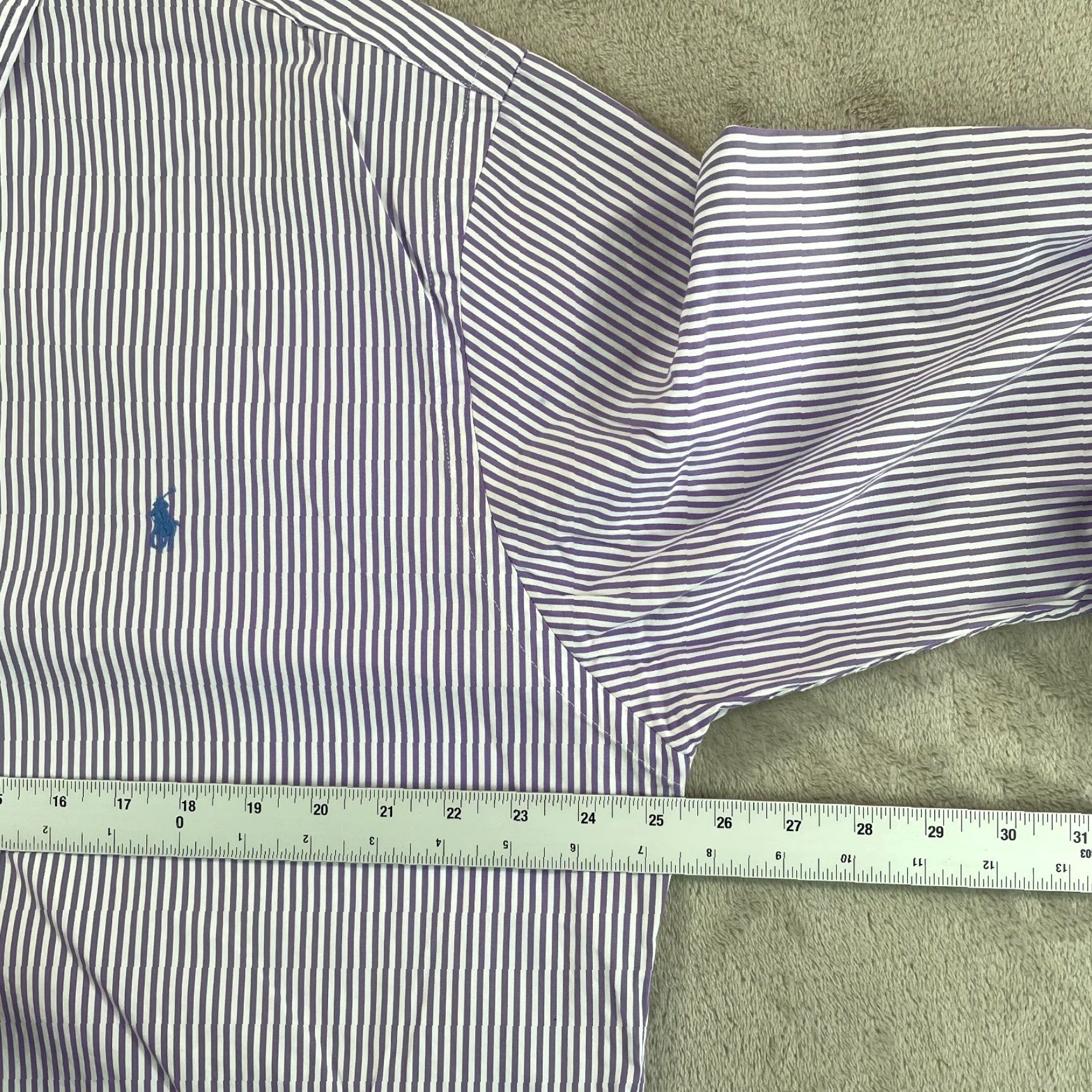 Polo Ralph Lauren Polo Ralph Lauren Oxford Shirt Men 2XL Lavender Striped Slim Fit Long Sleeve Shirt Size US XXL / EU 58 / 5 - 6 Thumbnail