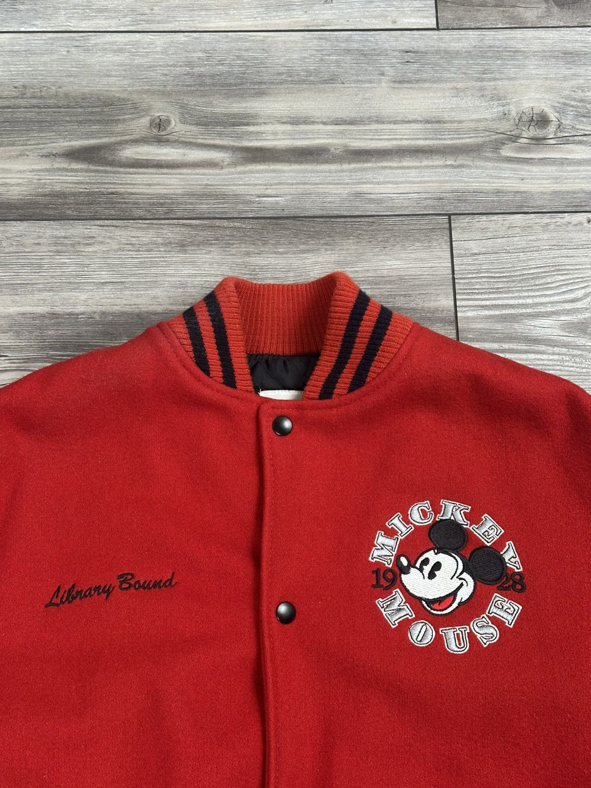 Disney Vintage 90’s Mickey Mouse Library Bound Varsity Jacket Size US L / EU 52-54 / 3 - 3 Thumbnail