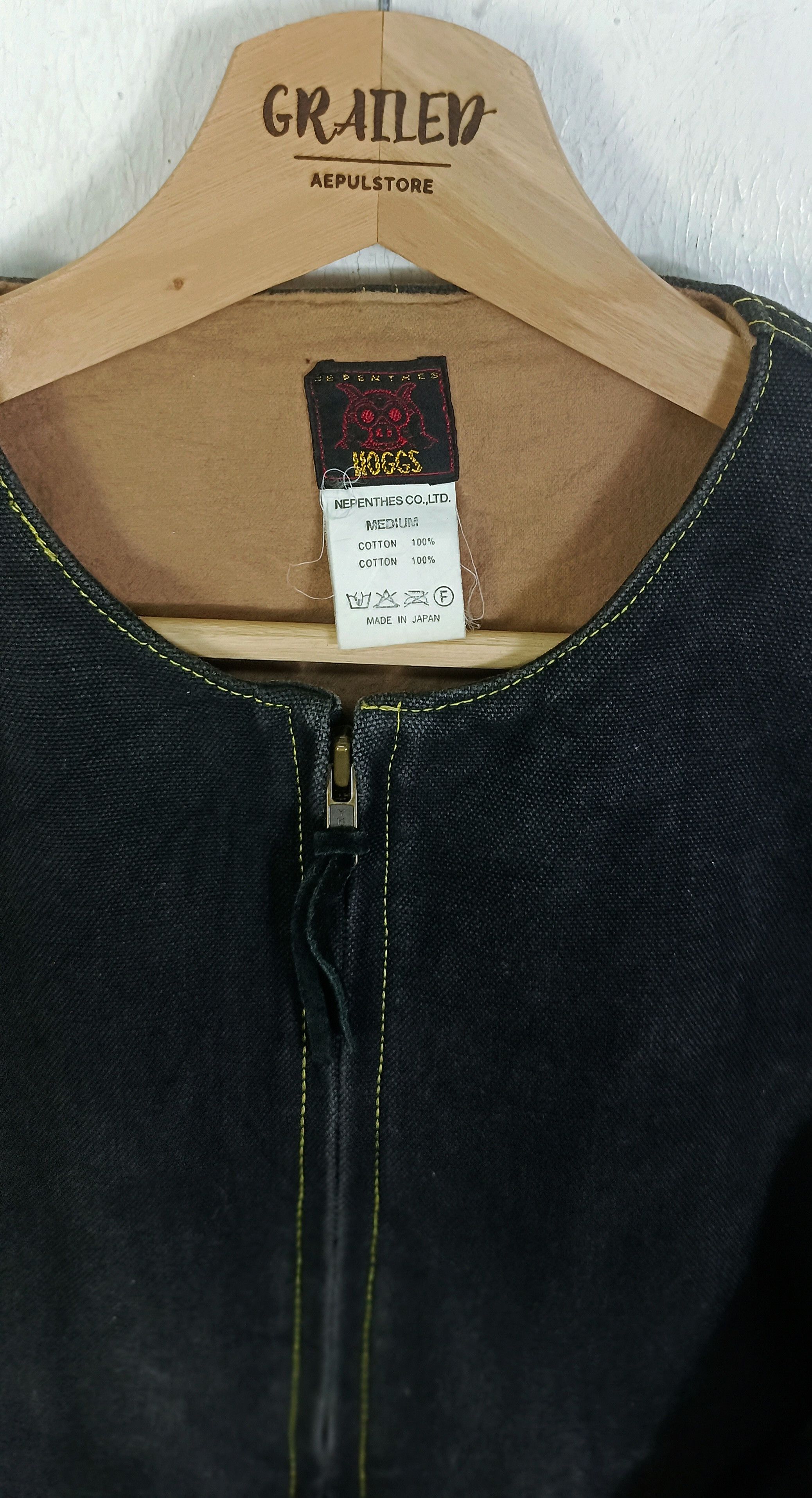 Nepenthes Nepenthes Woggs Denim Jacket With Leather Pacthwork Size US L / EU 52-54 / 3 - 10 Thumbnail