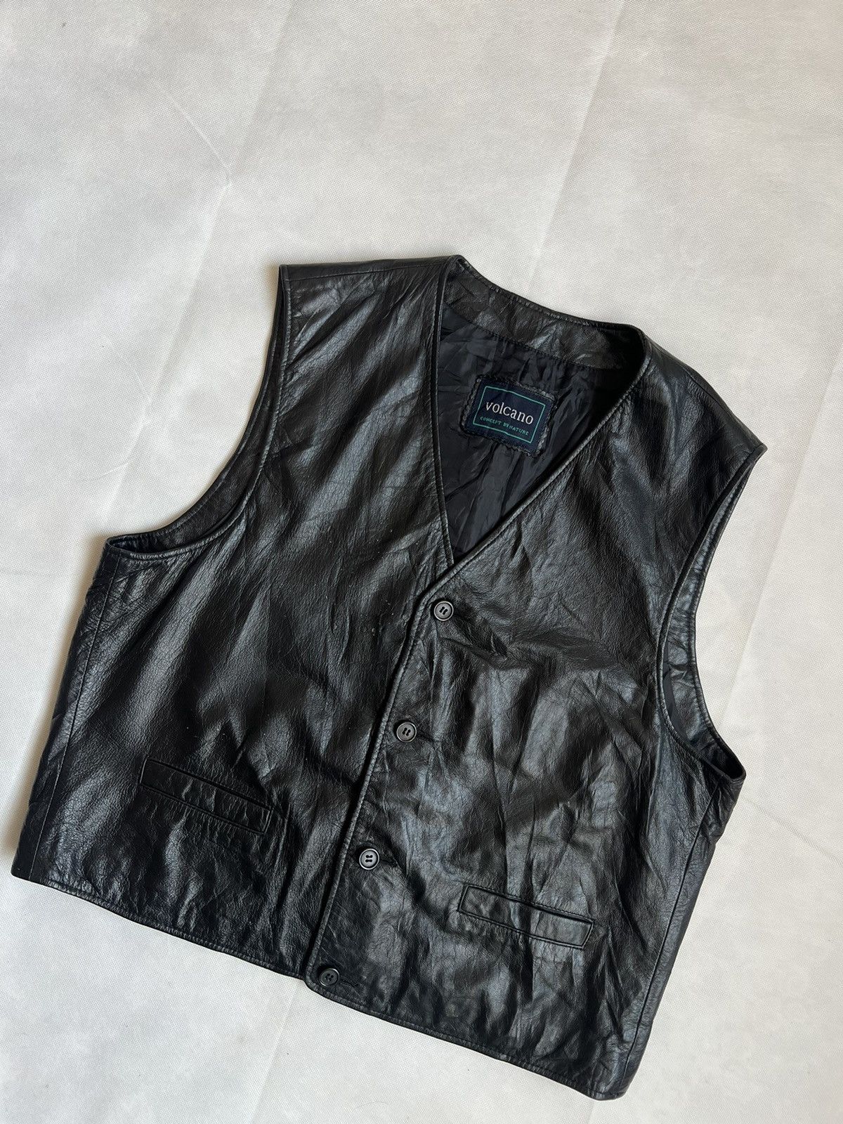 Leather Volcano Cowhide Leather Biker Punk Vest Size US XL / EU 56 / 4 - 4 Thumbnail