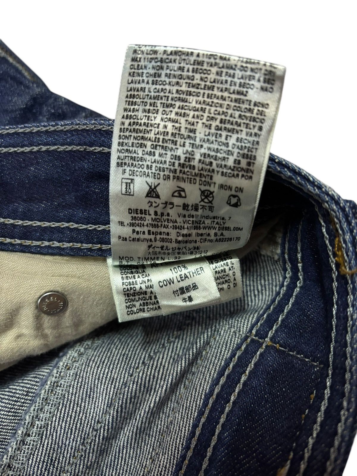Diesel × Vintage Italy Diesel Timmen Baumwolle Faded Distressed Jeans Size US 32 / EU 48 - 9 Thumbnail