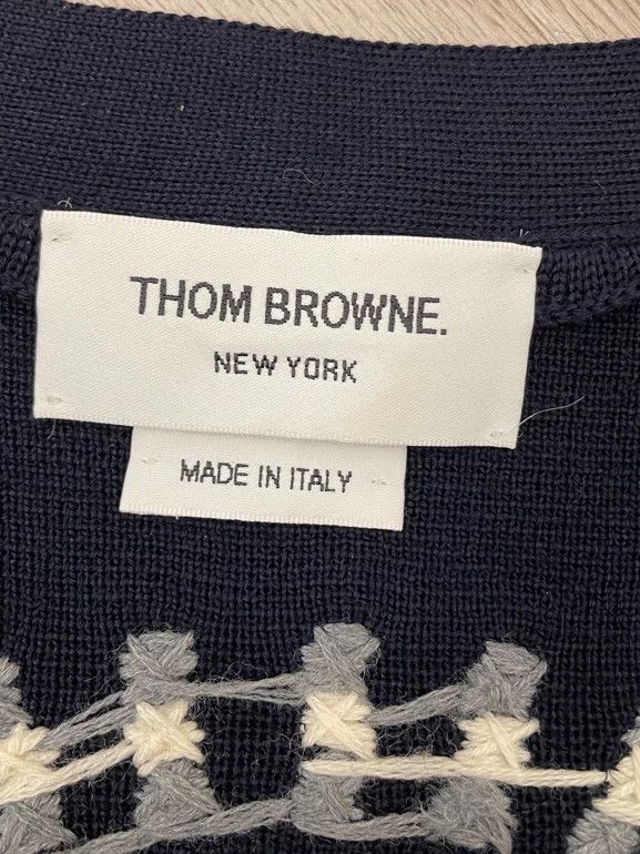 Thom Browne Thom browne Size 1 Dark blue embroidered kitten wool cardi Size S / US 4 / IT 40 - 5 Thumbnail