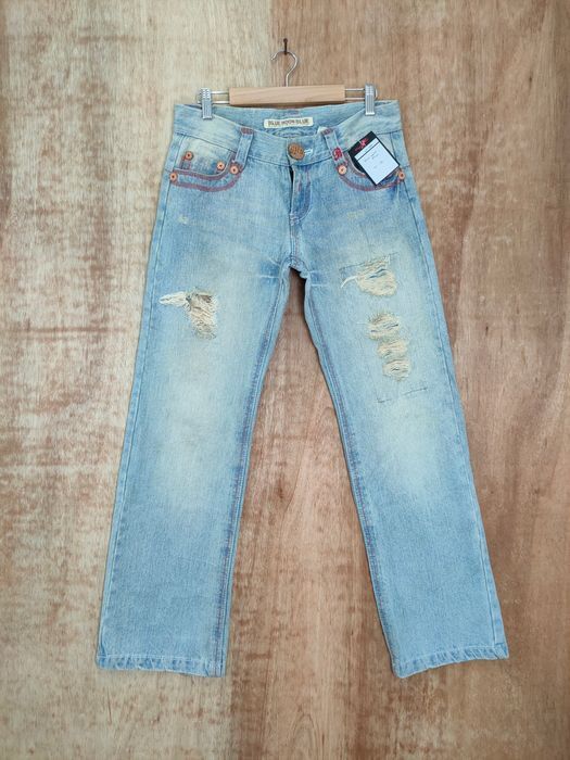 Japanese Brand Blue Moon blue distressed denim jeans pants #46-088DLL Size 30" / US 8 / IT 44 - 1 Thumbnail