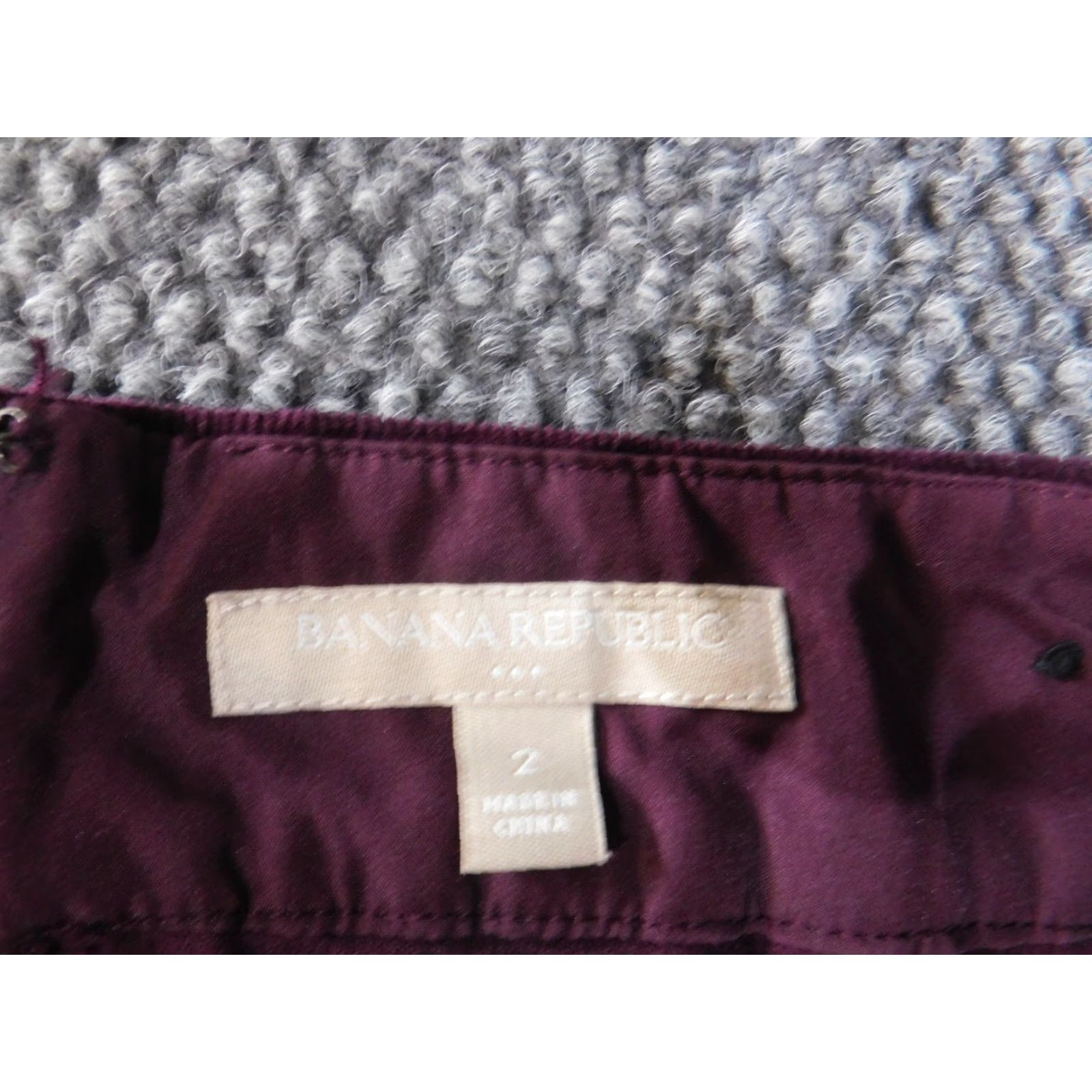 Banana Republic Banana Republic Skirt Womens A-Line Zip Stretch Cotton Purple Knee Length Business Casual 2 Regular High Rise Zipper Knit Knit Cotton Size 26" / US 2 / IT 38 - 6 Thumbnail