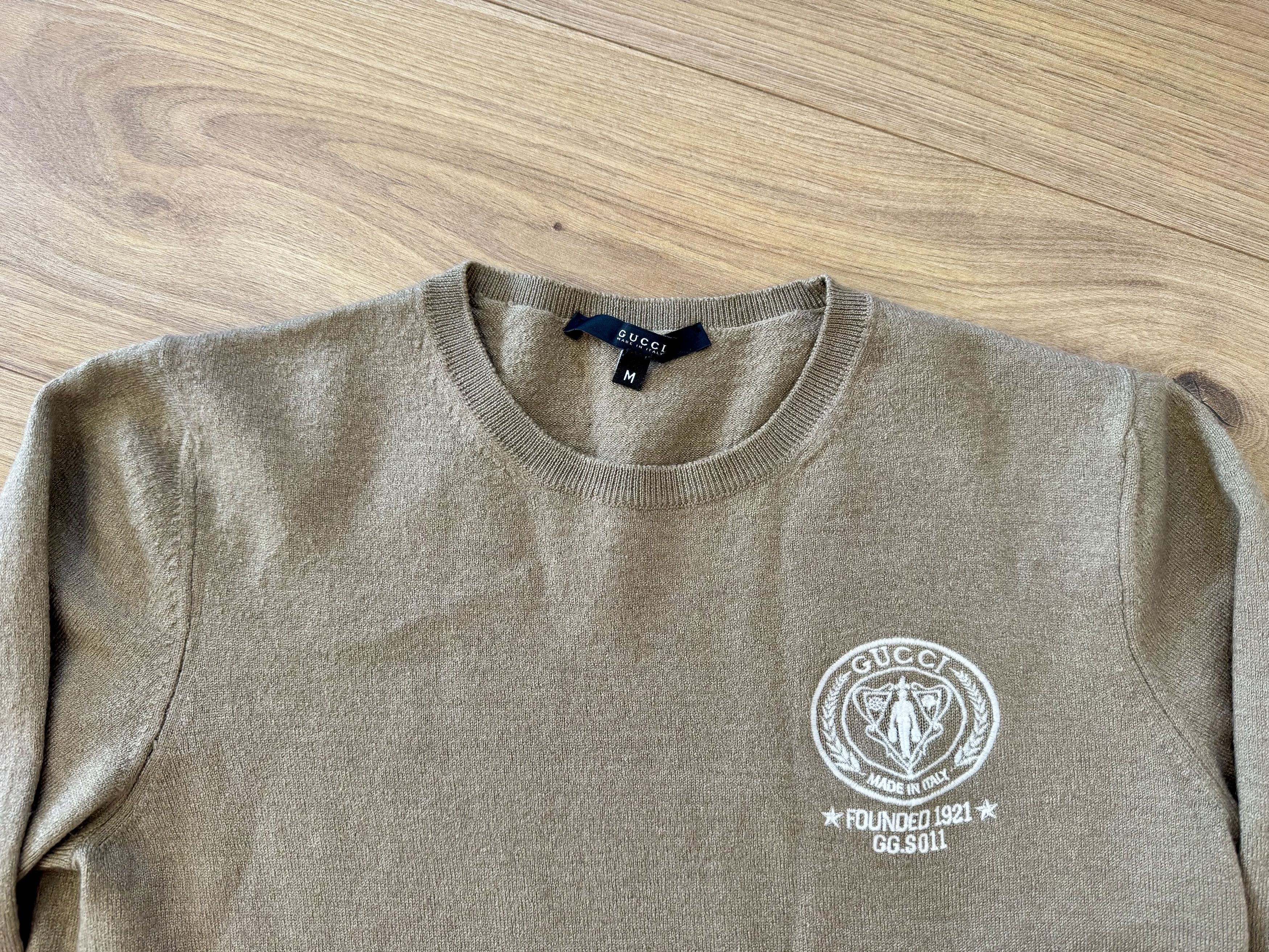 Gucci Gucci Crest Logo Sweater with Striped Cuffs Size US XS / EU 42 / 0 - 3 Thumbnail