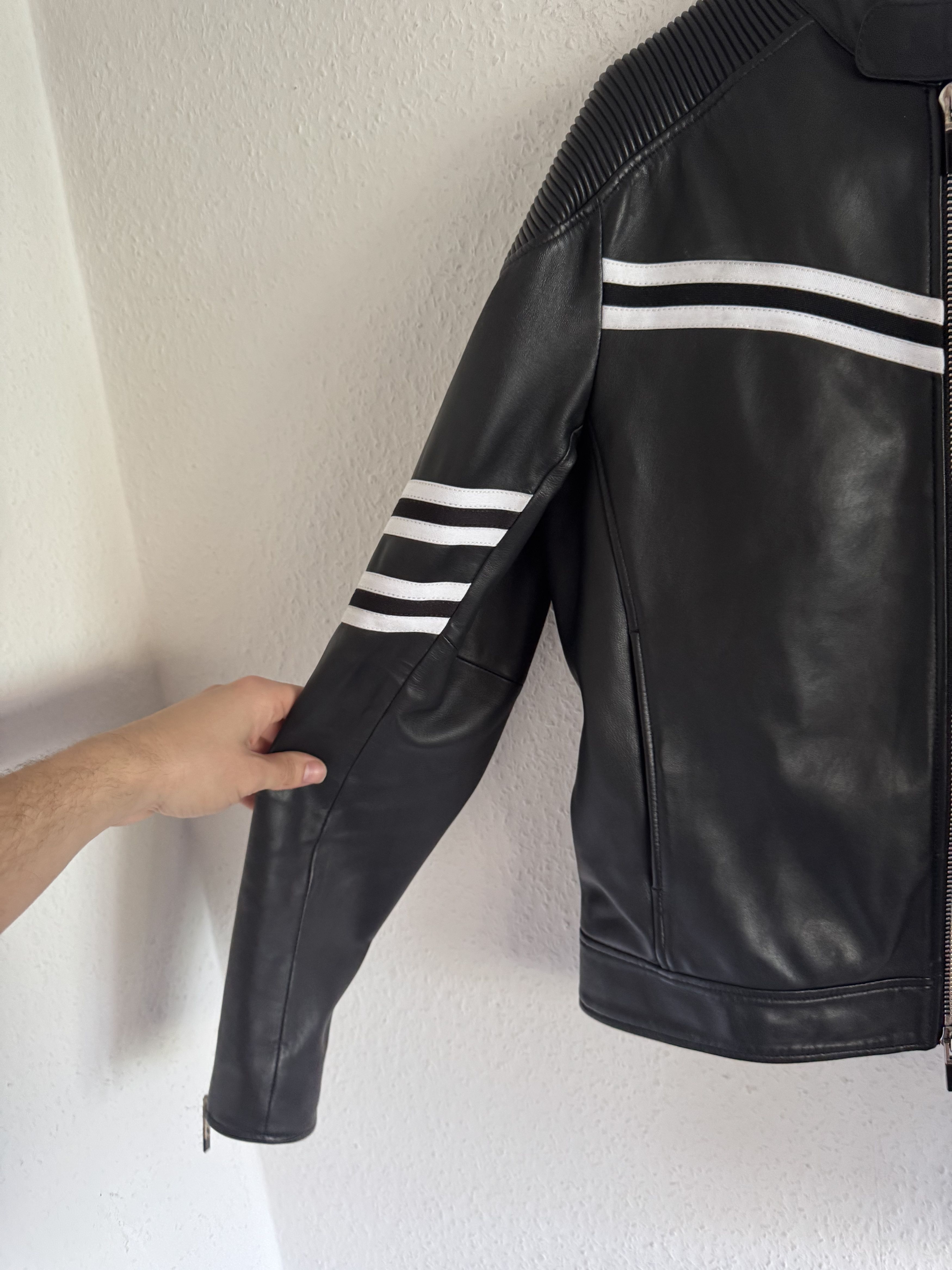 Just Cavalli Resort 2017 Striped Leather Biker Jacket Size US S / EU 44-46 / 1 - 4 Thumbnail
